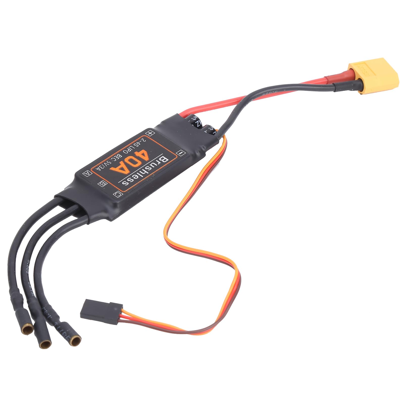 FOSA 40A Brushless ESC Speed Controller with 5V 3A BEC & XT60 Connector - High Performance RC Drone Airplane Accessory for Racing, FPV and DIY Projects