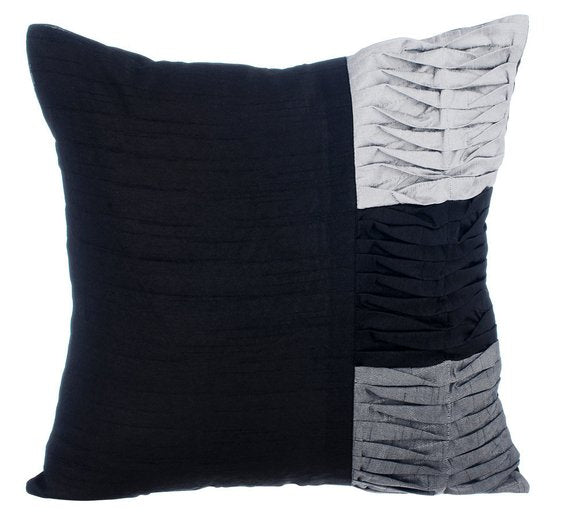 Black Cheer Black Art Silk Throw Pillow Cover - Elegant Decorative Cushion for Sofa, Bed & Home Decor