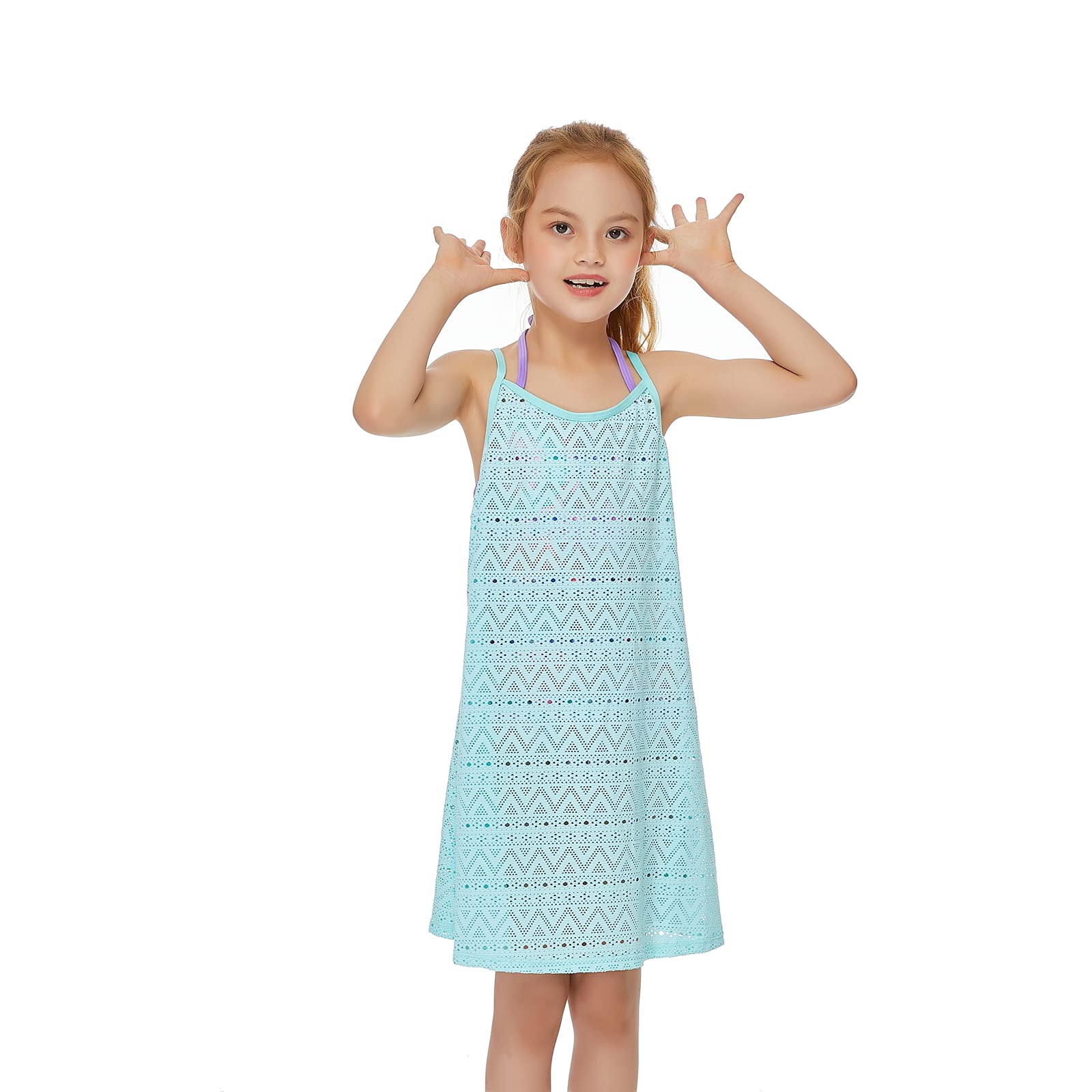 Jimmy Bahamas Swimsuit Cover Up for Girls - Little Kids Beach Crochet Mesh Crossback Swim Cover Up Dress - Perfect for Pool, Beach & Summer Vacations