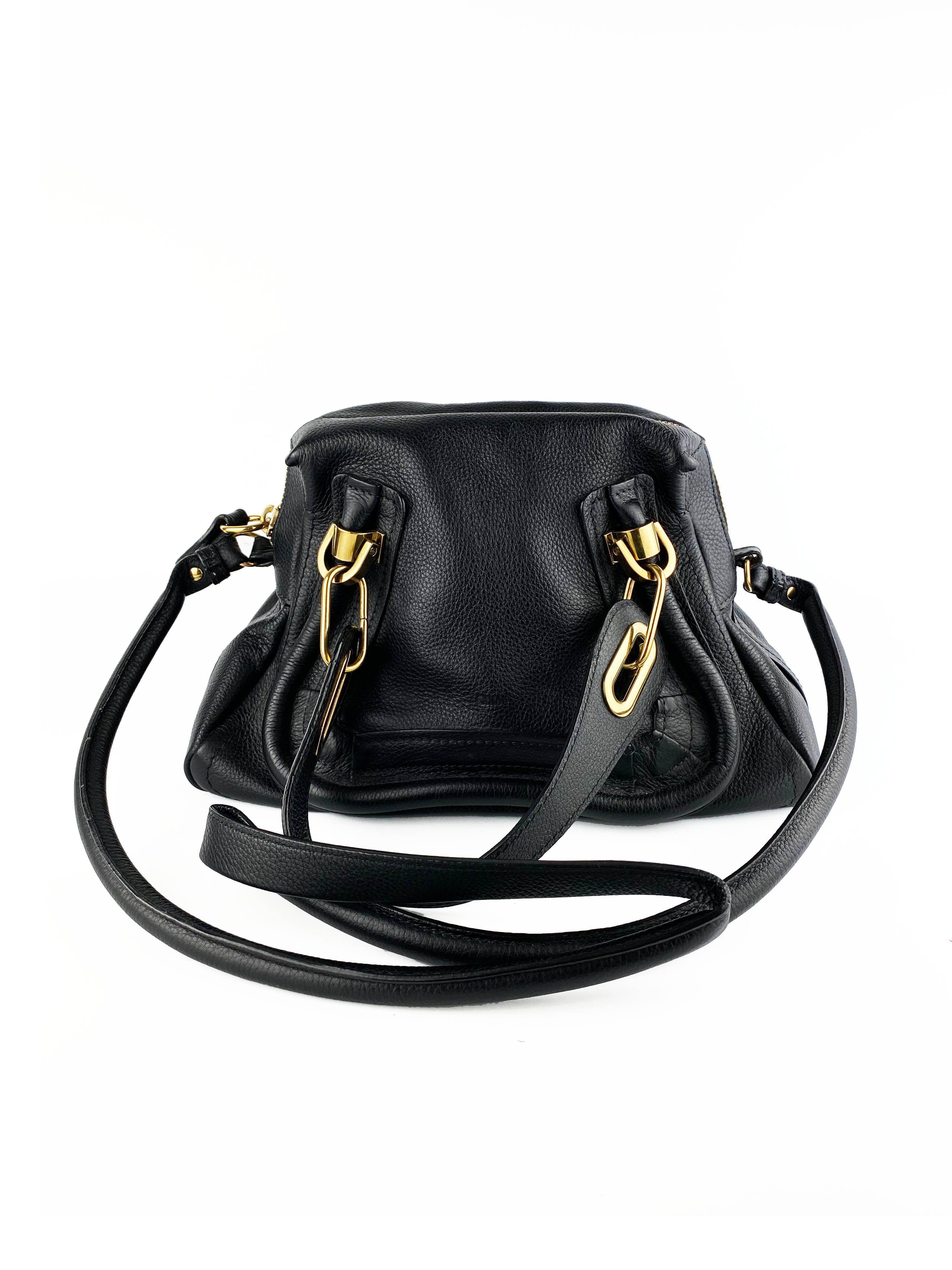 Chloe Small Black Paraty Handbag - Luxury Leather Crossbody Purse for Women, Perfect for Work, Travel & Evening Events