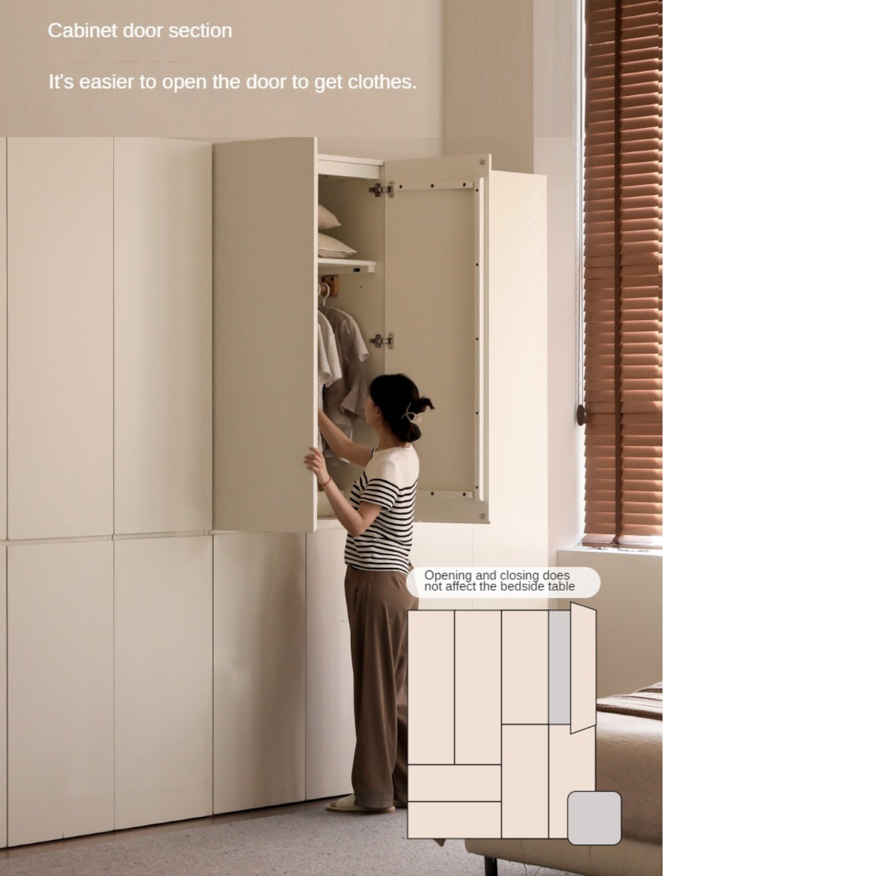 Pine Solid Wood Sectional Large Wardrobe - Cream Style Modern Closet for Bedroom & Living Room Storage Organization