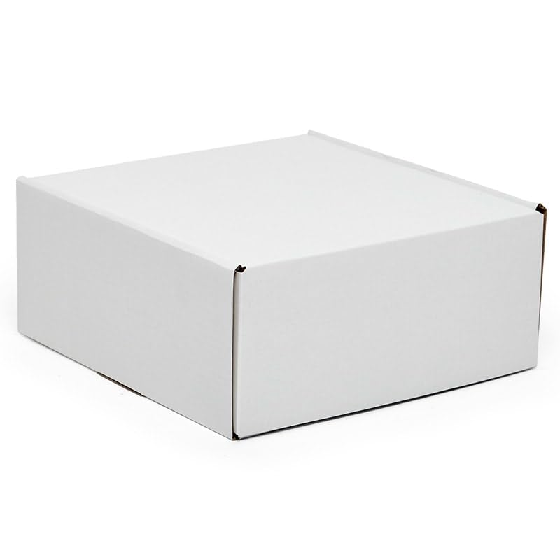 50-Pack 12x12x4 Inch White Corrugated Shipping Boxes with Tuck Top Lids - Perfect for Mailing, Storage & Small Business Packaging