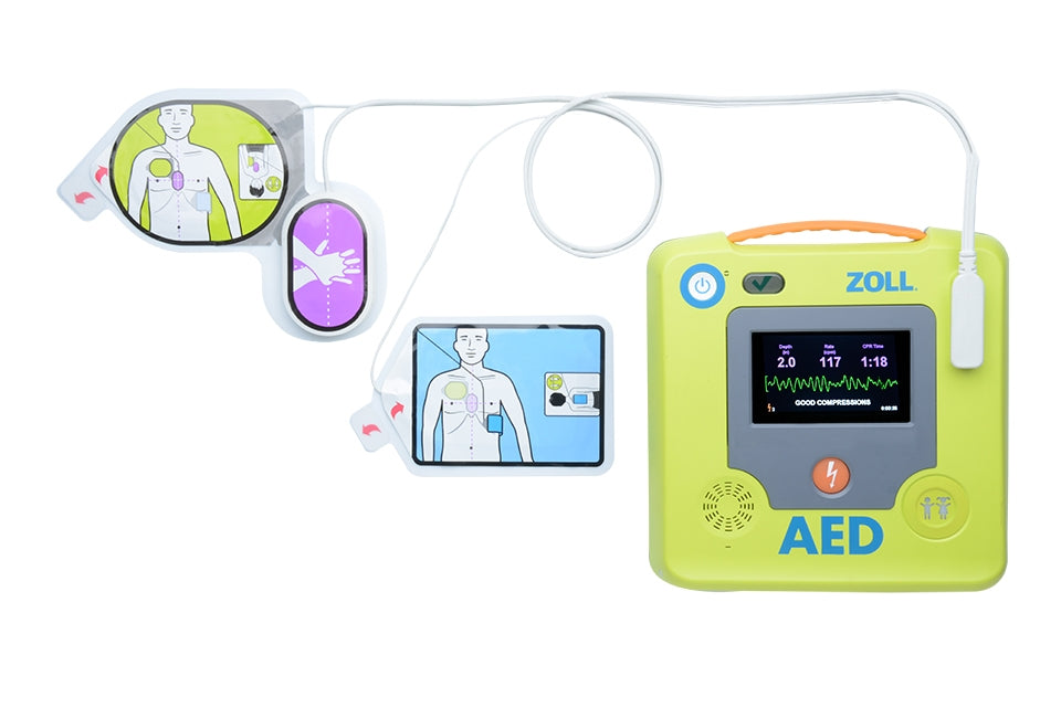 ZOLL AED 3 BLS Semi-Automatic Defibrillator - Portable Emergency Heart Monitor for Cardiac Arrest - First Aid & CPR Training, Home & Office Safety Equipment
