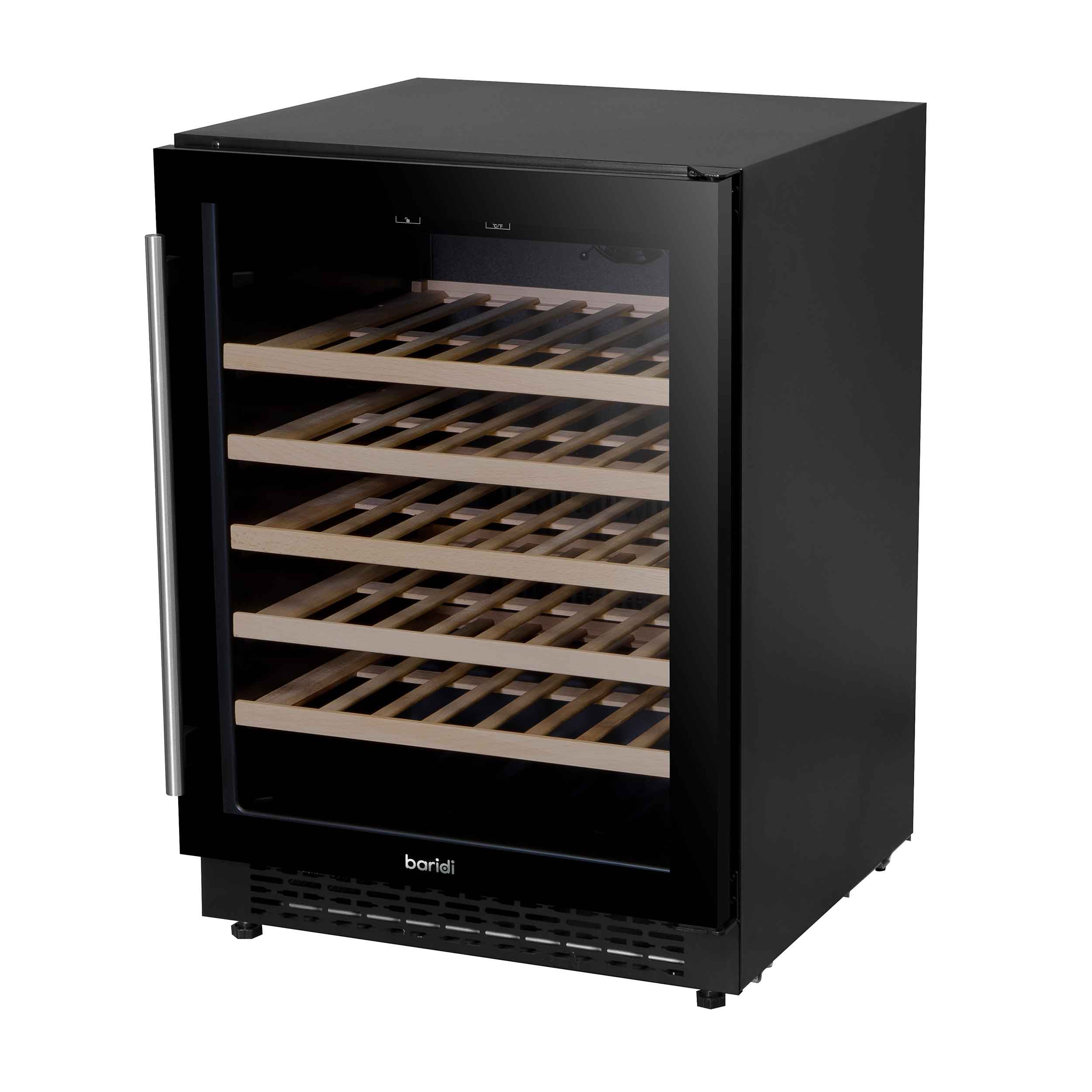 54 Bottle Wine Cooler Refrigerator - Digital Touch Screen Control, Built-in & Freestanding, Energy Efficient - Perfect for Home Bars, Restaurants & Wine Cellars (Black, Model DH78)