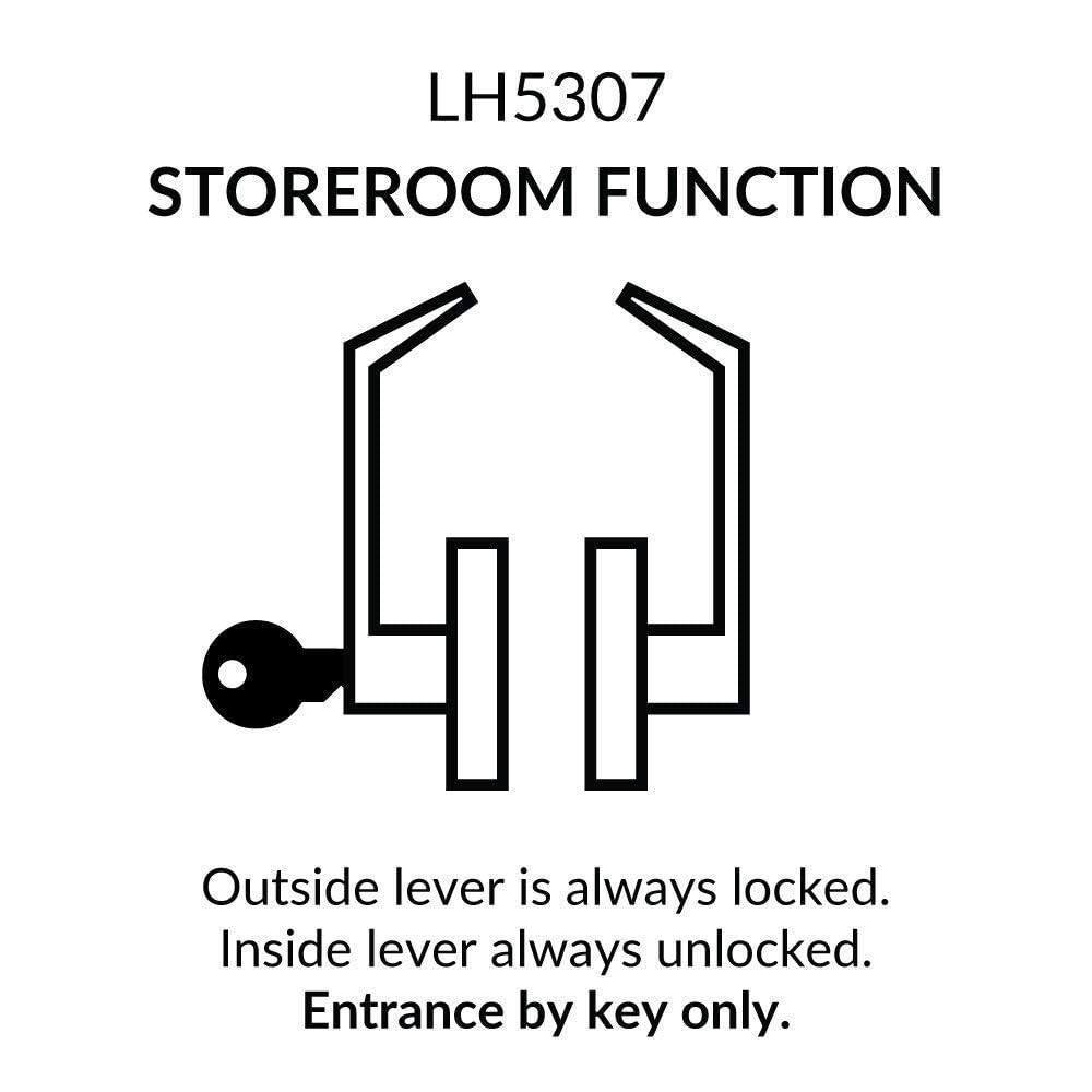 Heavy Duty Lawrence Commercial Lever Door Lock with Keyed Entry - Grade 2 Storeroom Function Door Handle with Lock & Key in Brushed Chrome - Ideal for Office Buildings, Retail Stores, and Warehouse Security