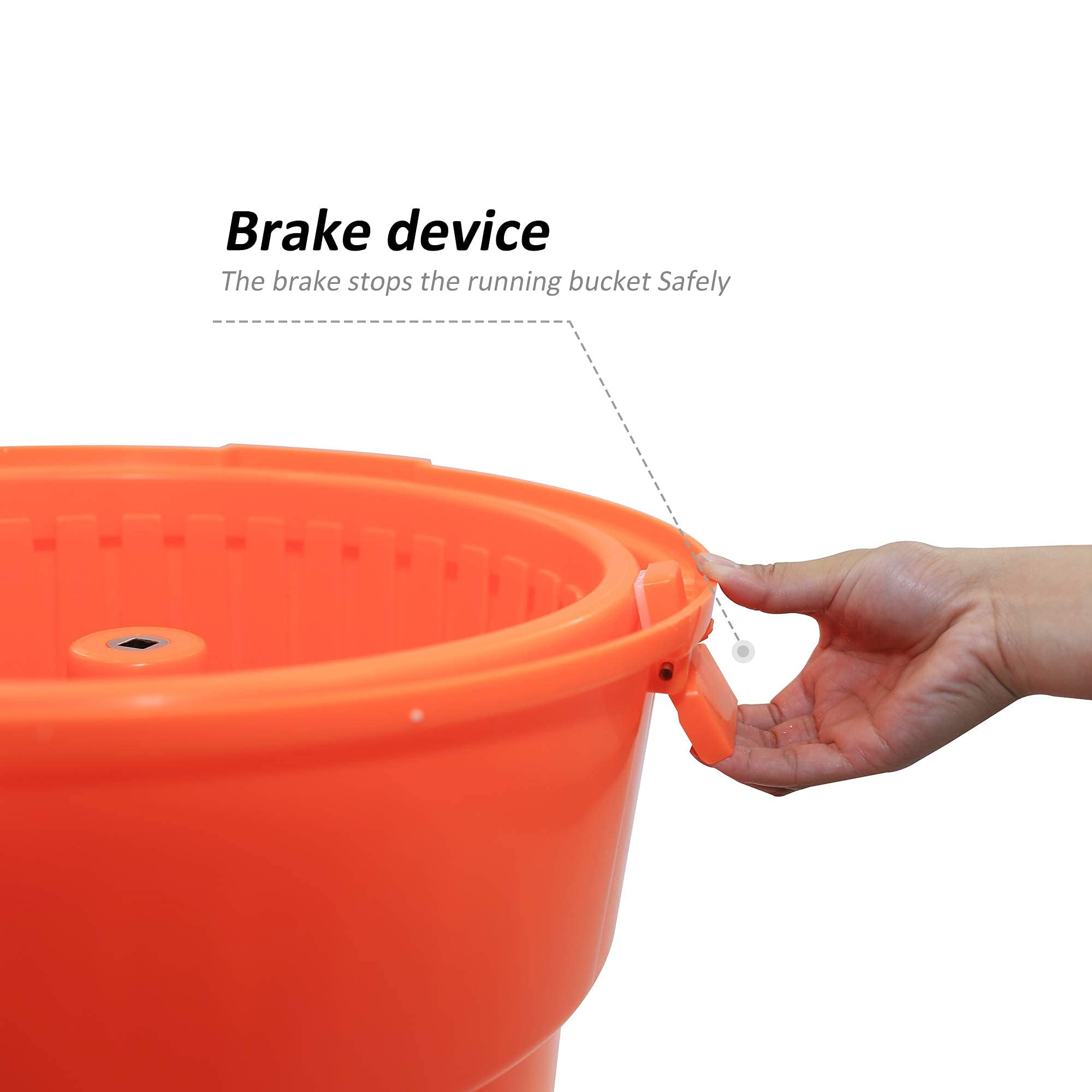 Commercial 2.5 Gallon Salad Spinner - Manual Lettuce Dryer for Vegetables & Fruits - Heavy Duty Restaurant Kitchen Tool (Orange) - Perfect for Restaurants, Catering & Home Meal Prep