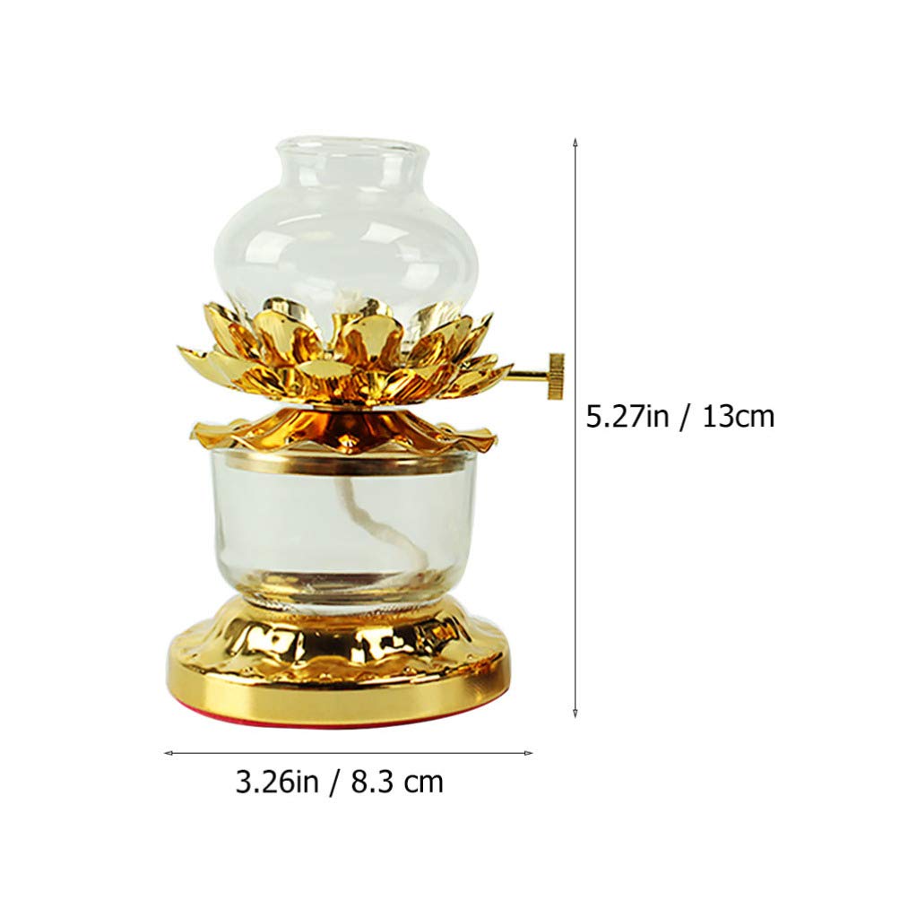 KESYOO Buddha Lamp - Windproof Butter Lamp with Lotus Design, Ghee Candle Holder for Meditation, Yoga & Home Decor - Perfect for Buddhist Altars, Room & Desktop Decoration