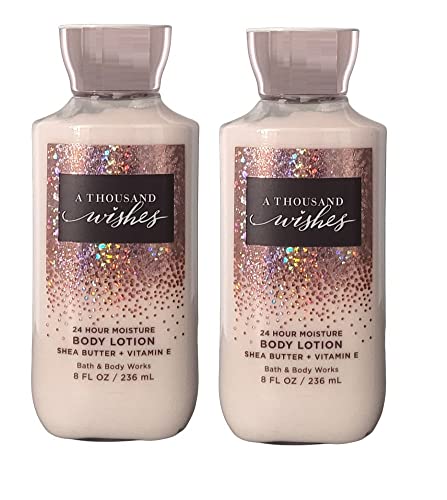 Bath & Body Works A Thousand Wishes Super Smooth Body Lotion 2-Pack (8 Oz Each) - Hydrating Moisturizer for Dry Skin, Perfect for Daily Use & Gift Giving