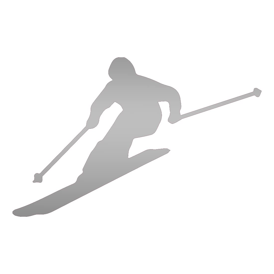 Premium Waterproof Vinyl Decal Stickers - Skier Silhouette (Metallic Silver, Set of 2) for Laptop, Phone, Helmet, Car Window, Bumper, Mug, Cup, Door & Wall Decor | Perfect for Winter Sports Enthusiasts & Home/Office Decoration