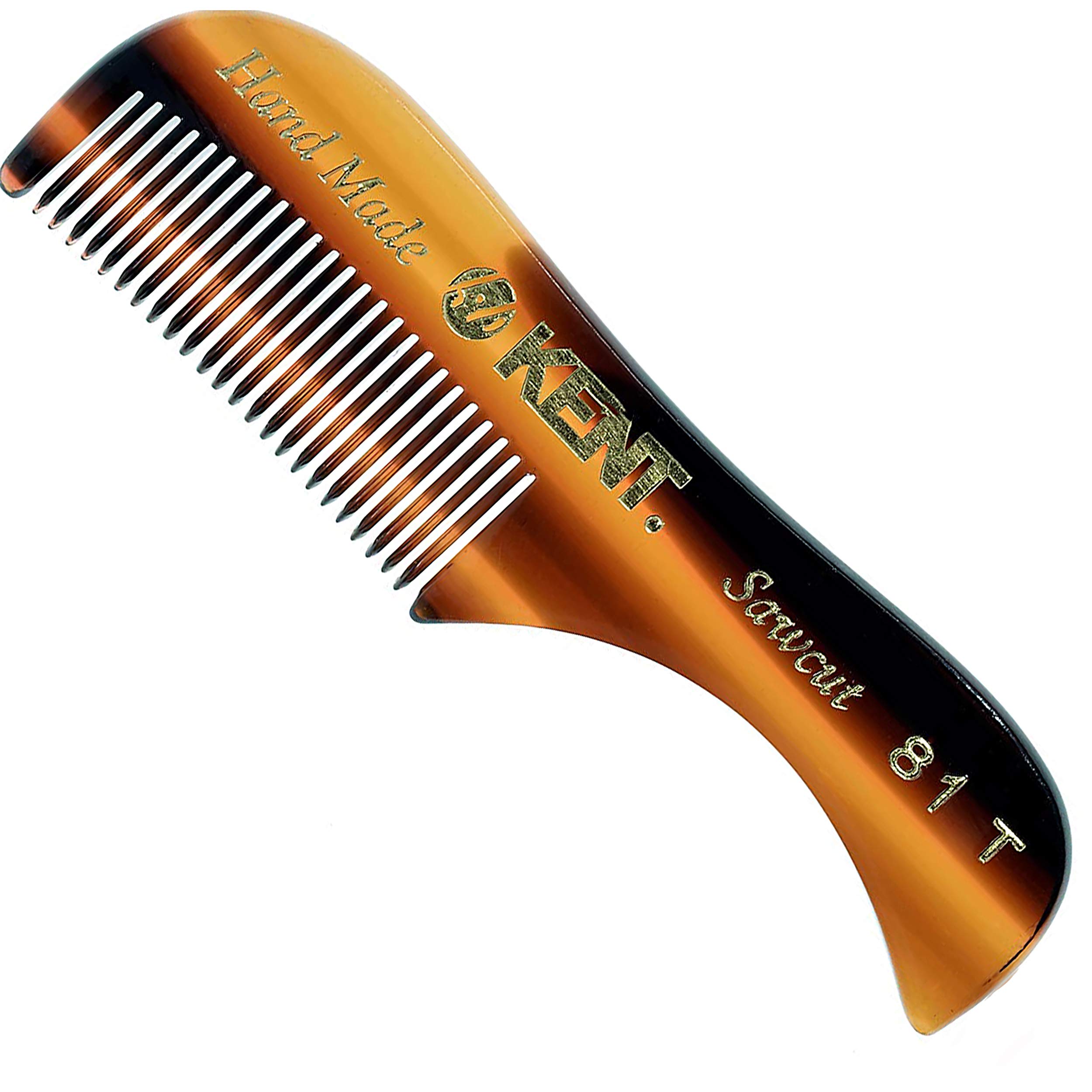 KENT 81T Freddie Handmade Wooden Beard & Mustache Comb - Unbreakable Fine Teeth for Facial Hair Grooming | Pocket Size Travel Comb for Men | Perfect for Daily Grooming, Travel & Gift Giving