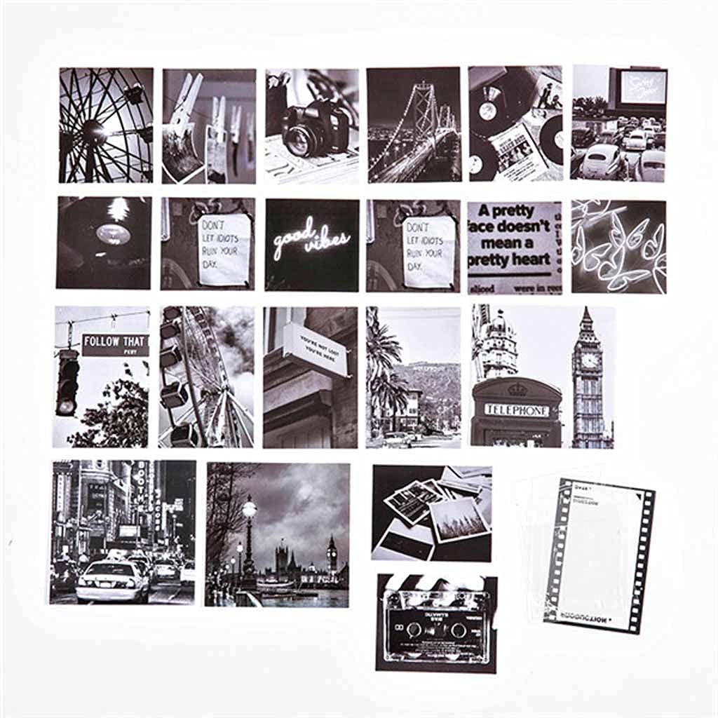 SHUUY 45Pcs Vintage Film Series Stickers - Aesthetic Decorative Stickers for Journaling, Scrapbooking, Diary & Stationery (Color G) | Perfect for Bullet Journals, Planners, Gift Wrapping & DIY Crafts