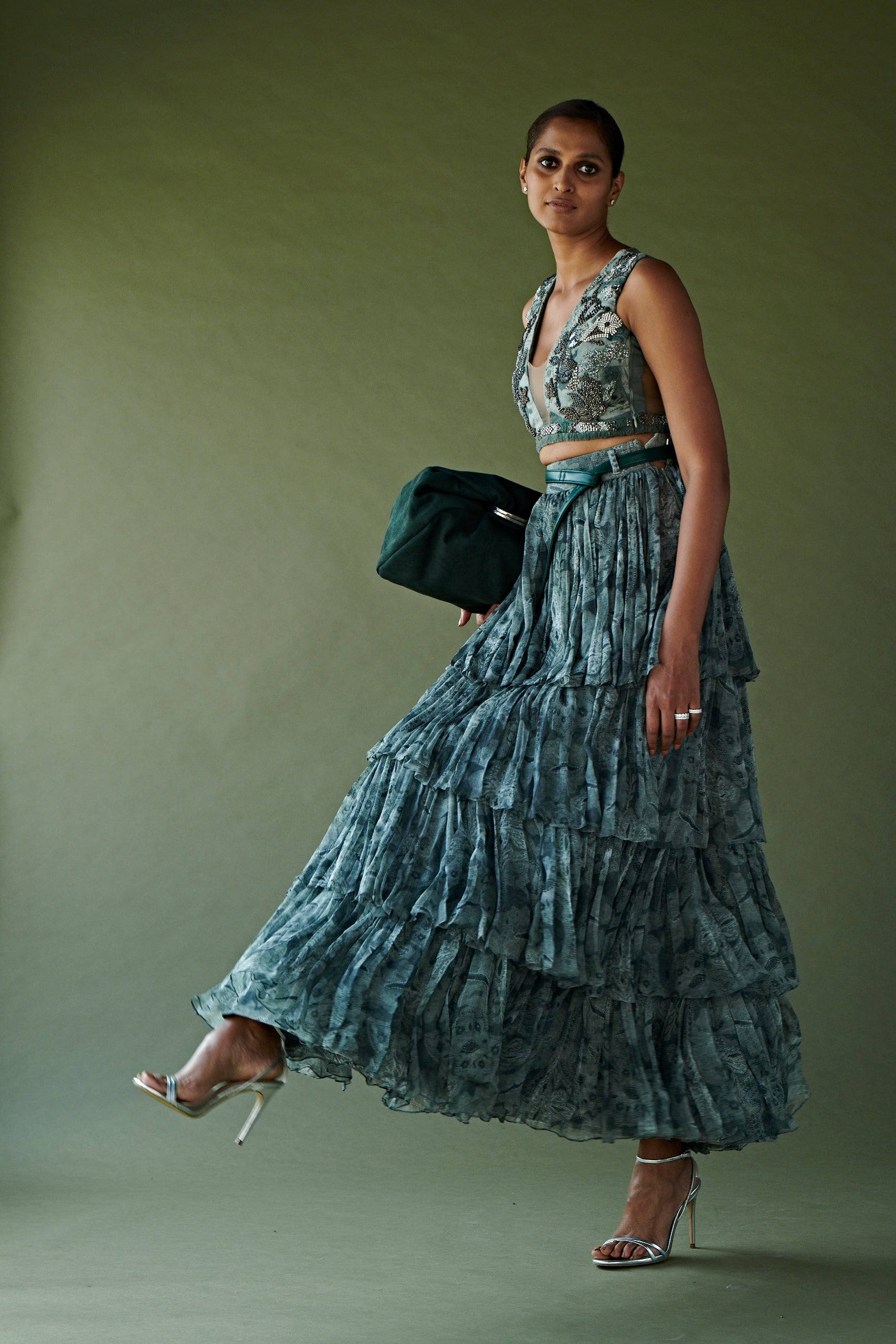 Stylish Sakshi Malik Rumi Print Tiered Skirt - Boho Chic Floral Maxi Skirt for Women | Perfect for Summer Outfits, Beach Vacations & Festivals