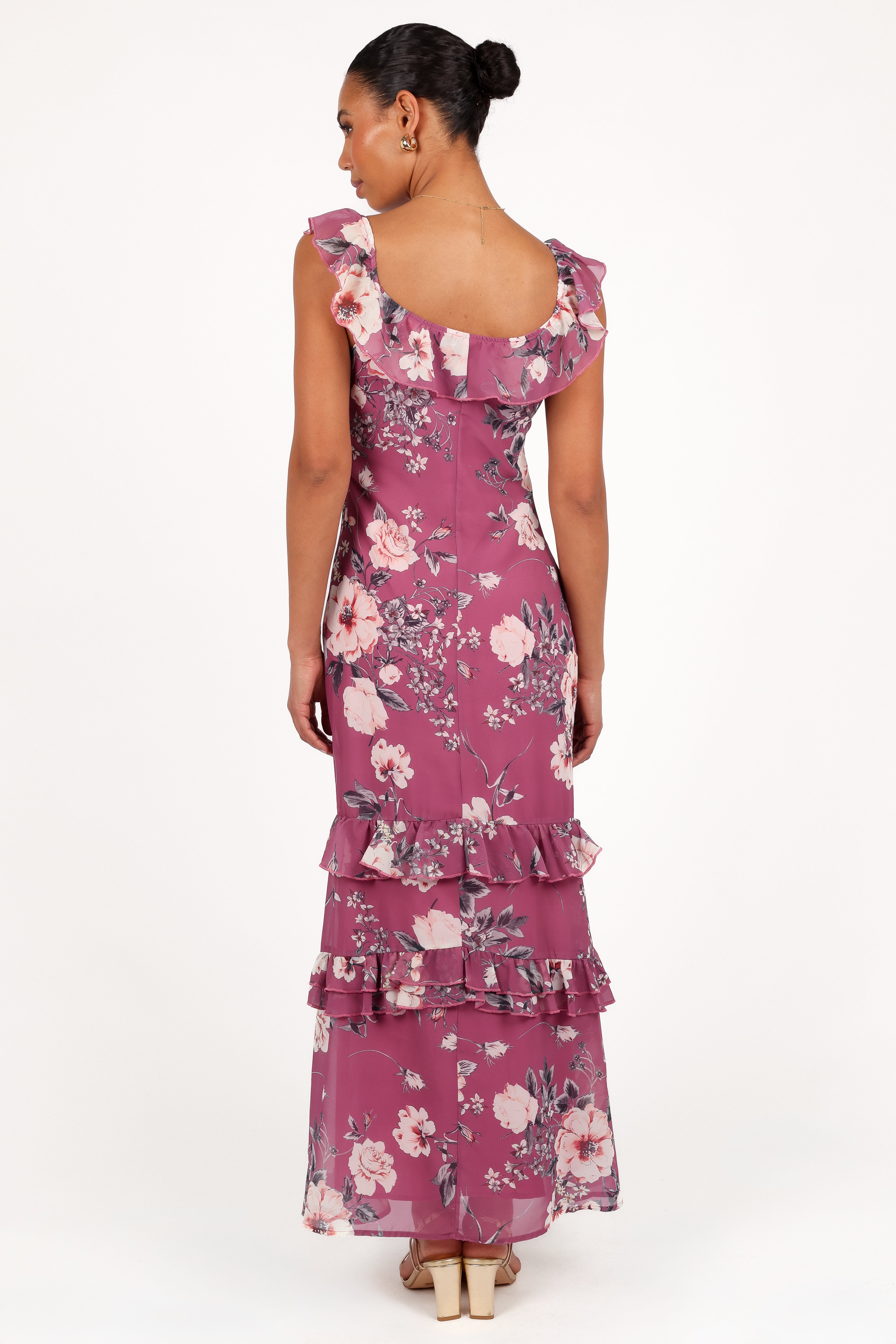Irelynn Women's Maxi Dress - Dark Rose Floral Print Long Summer Dress for Beach, Vacation & Casual Wear | Flowy Boho Style Dress with Pockets