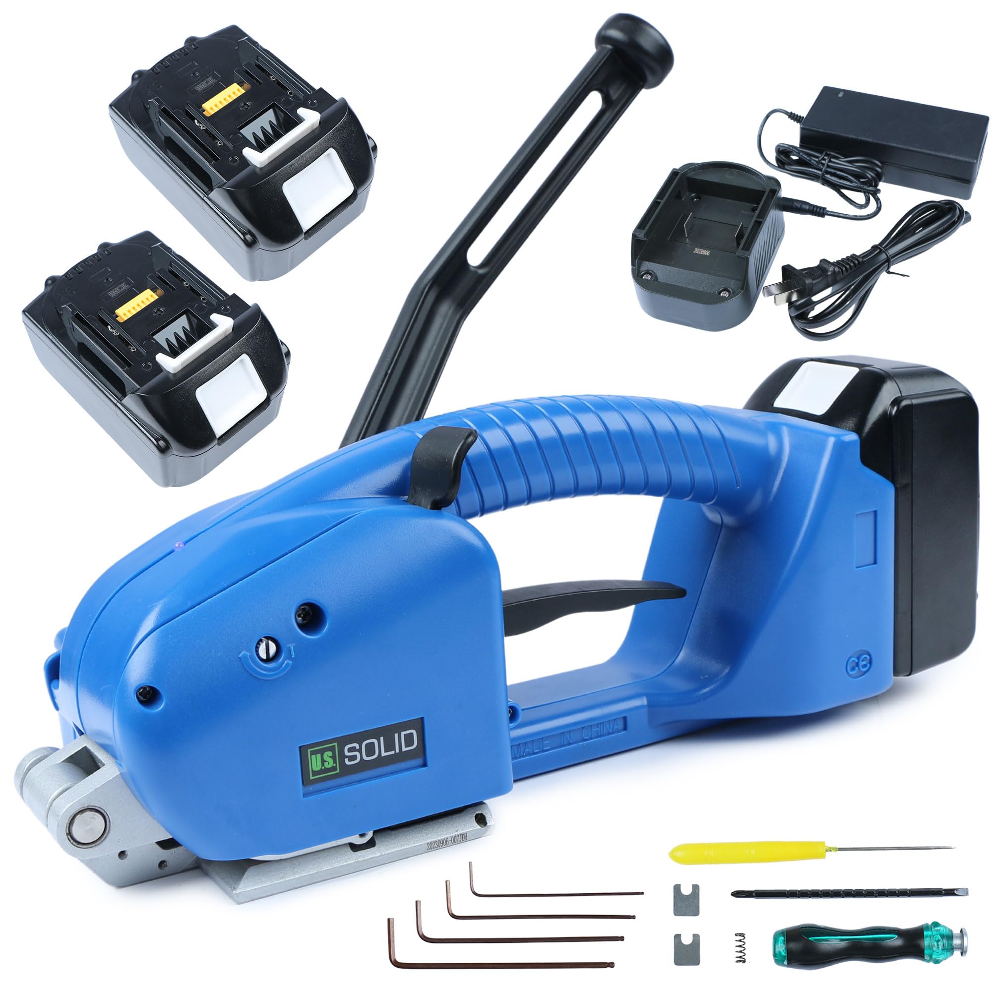 U.S. SOLID Electric Strapping Machine - Handheld Semi-Automatic Banding Tool for 1/2-5/8 inch PP PET Straps | Perfect for Packaging, Shipping & Warehouse Use