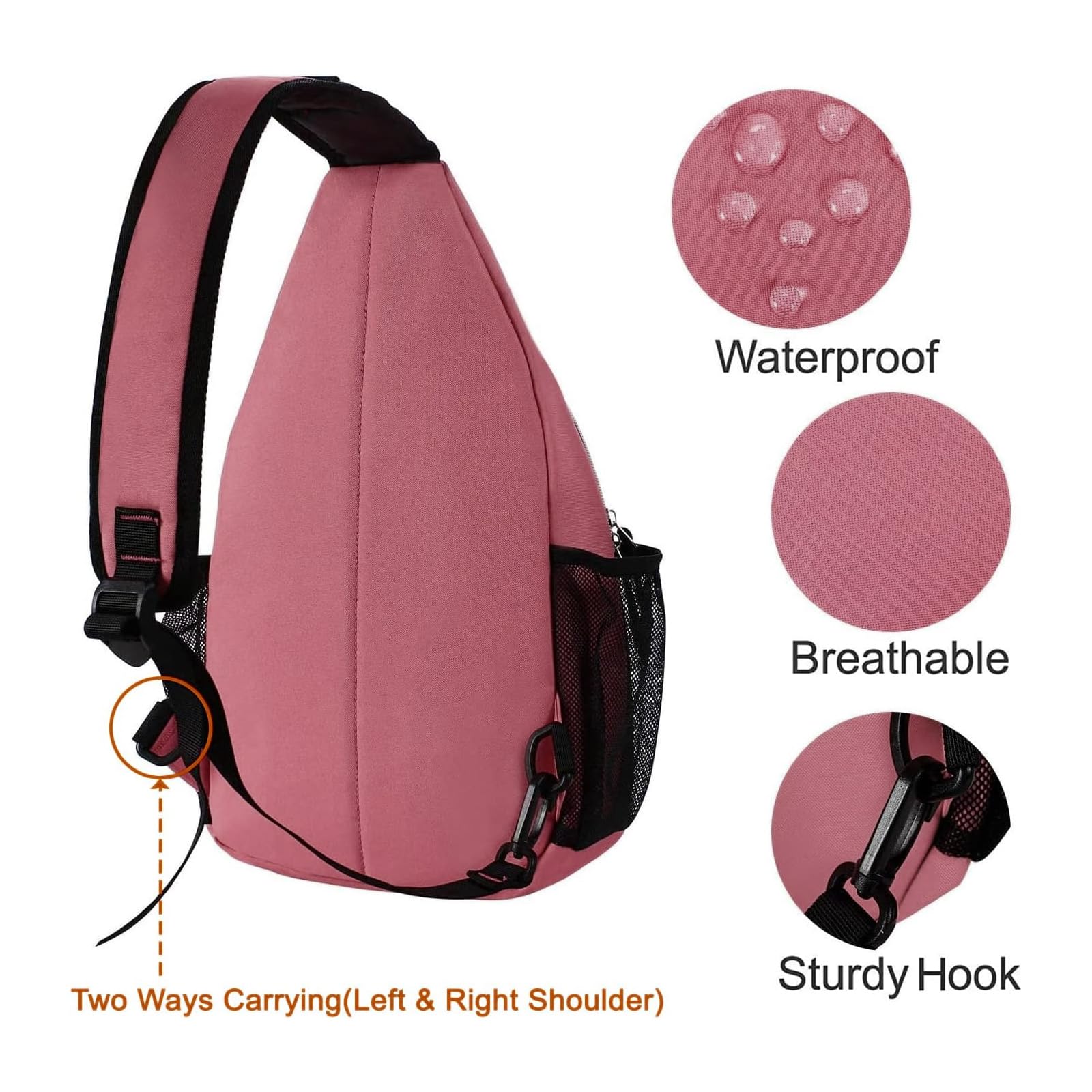 MOSISO Sling Backpack - Lightweight Crossbody Shoulder Bag for Travel, Hiking, Work & School | Water-Resistant Multipurpose Daypack for Men & Women | Perfect for Commuting, Gym & Outdoor Adventures