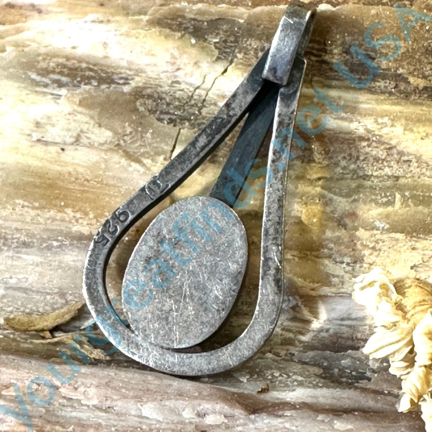 Vintage Mexican Sterling Silver Turquoise Pendant with Nodule Design - Handcrafted Jewelry for Women, Boho Chic Necklace for Casual Wear & Special Occasions