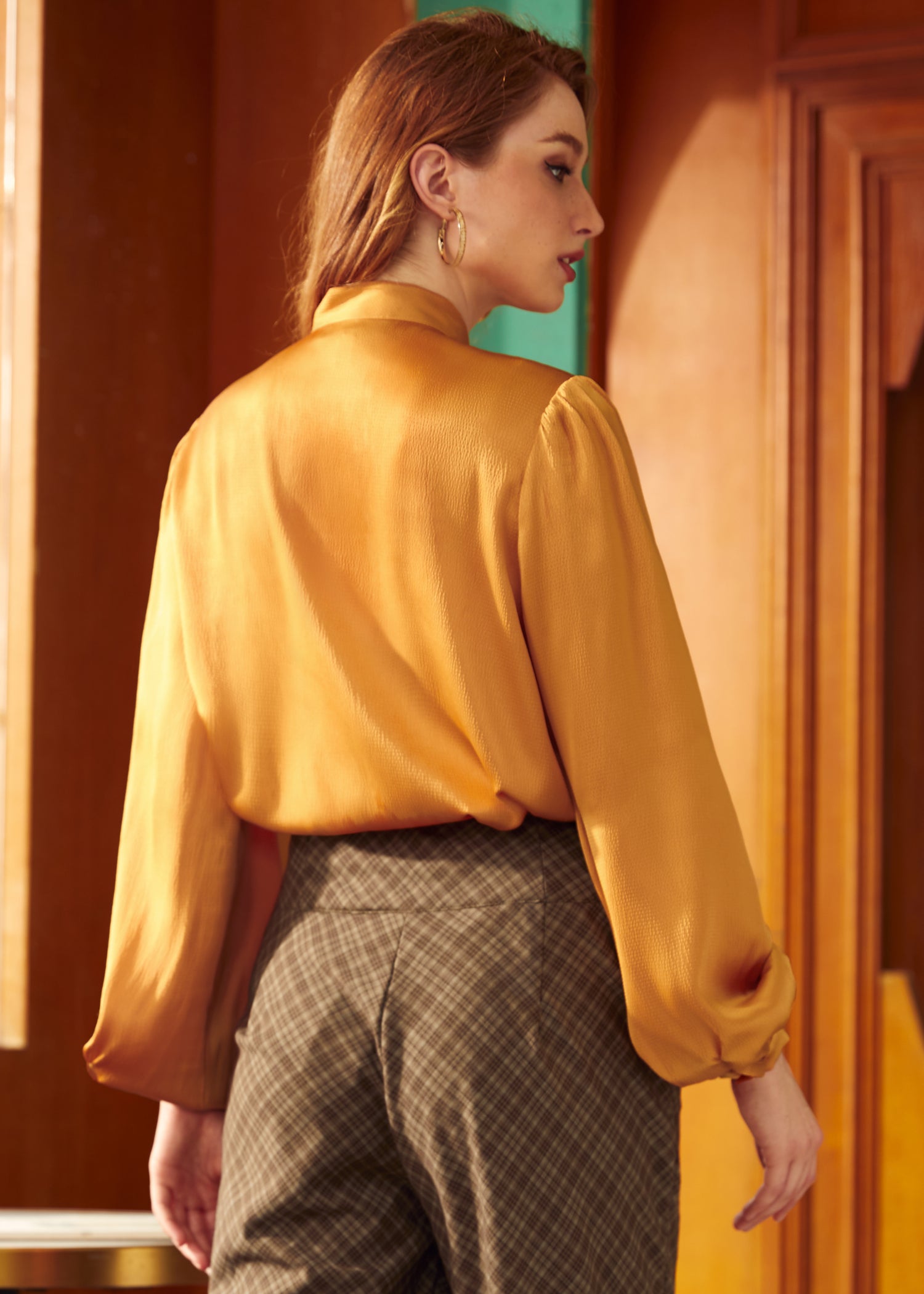 Space Race Bow Blouse - Elegant Women's Fashion Top for Work, Date Night & Special Occasions | Trendy Office & Party Wear