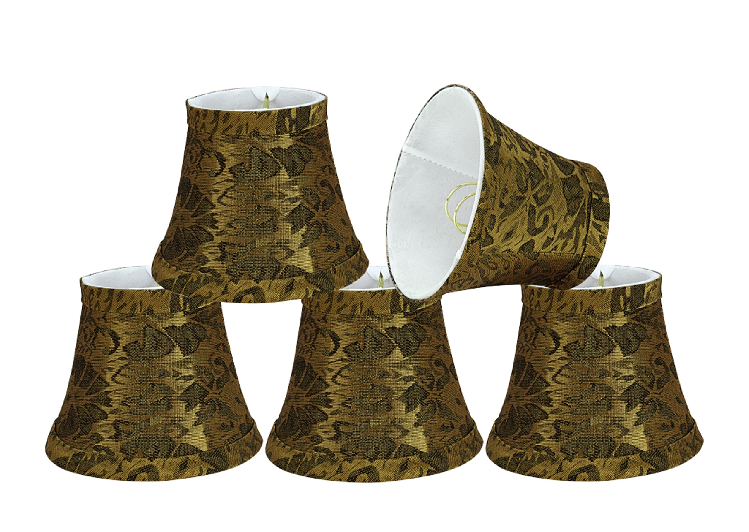 Aspen Creative 30051-5 Small Bell Shape Chandelier Set (5 Pack) - Transitional Pumpkin Gold Clip-On Lamp Shades (3