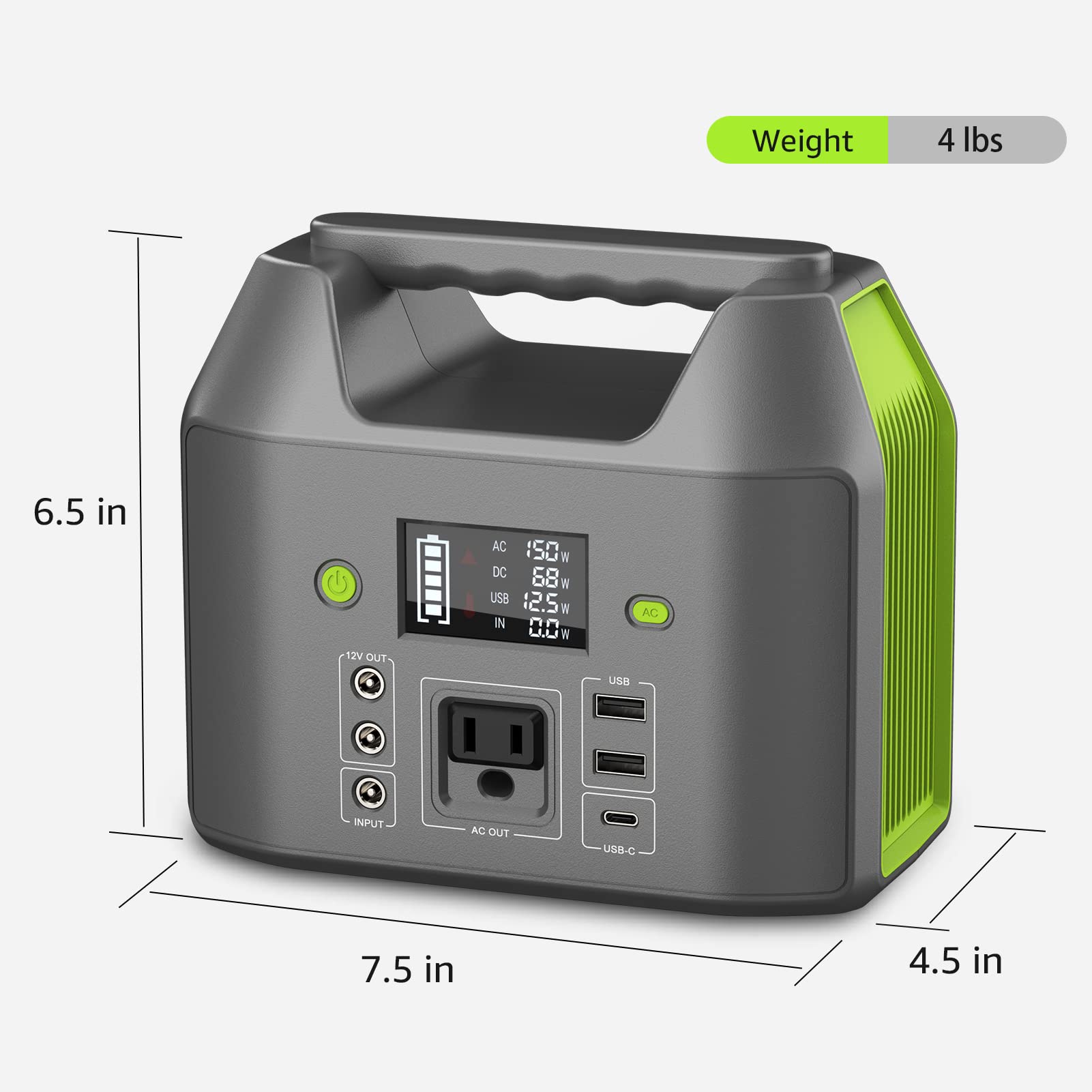 EnginStar 150W Portable Solar Generator with 60W Solar Panel | 42,000mAh Power Bank, 6 Outputs for Camping, RV Trips & Home Emergency Backup Power
