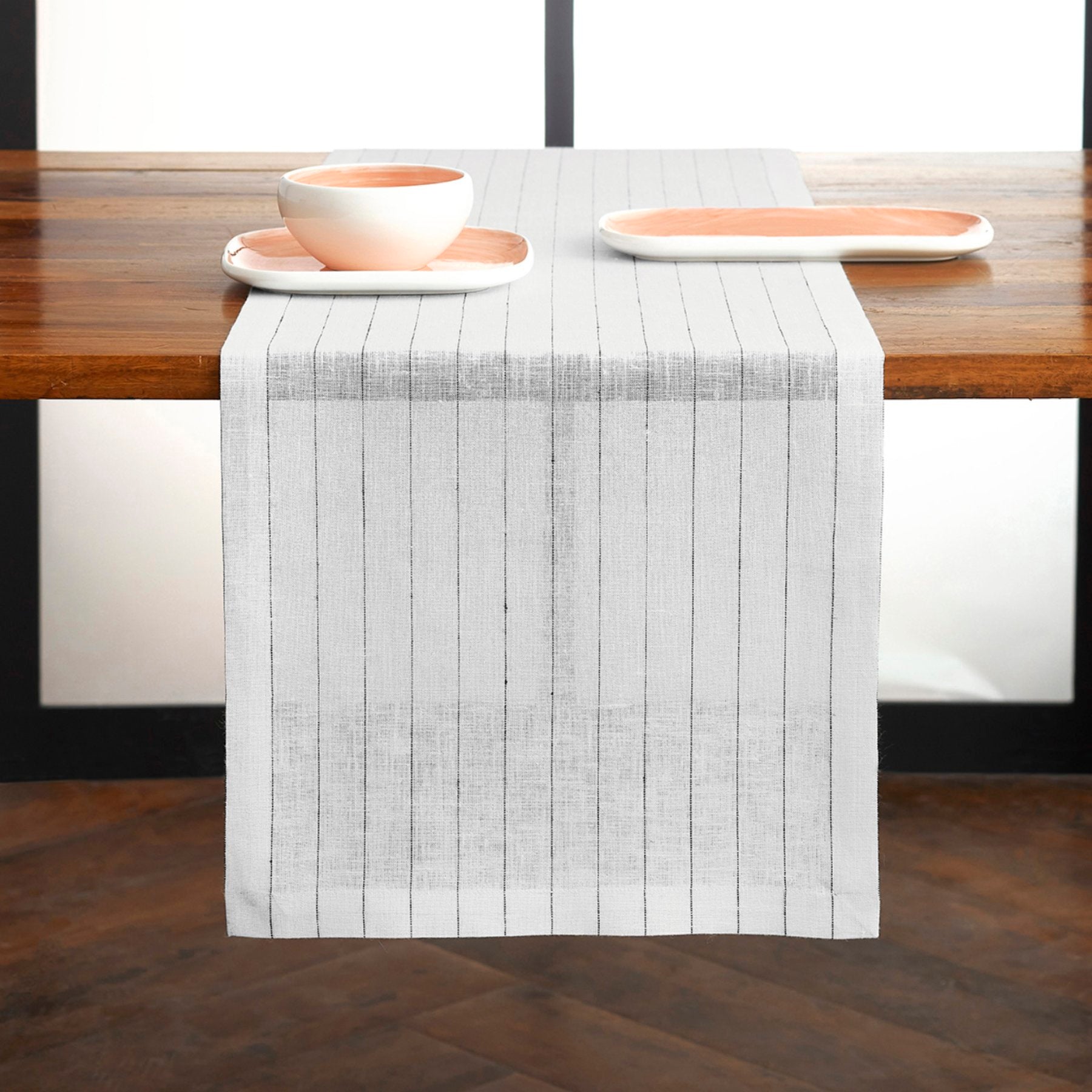White and Black Pinstripe