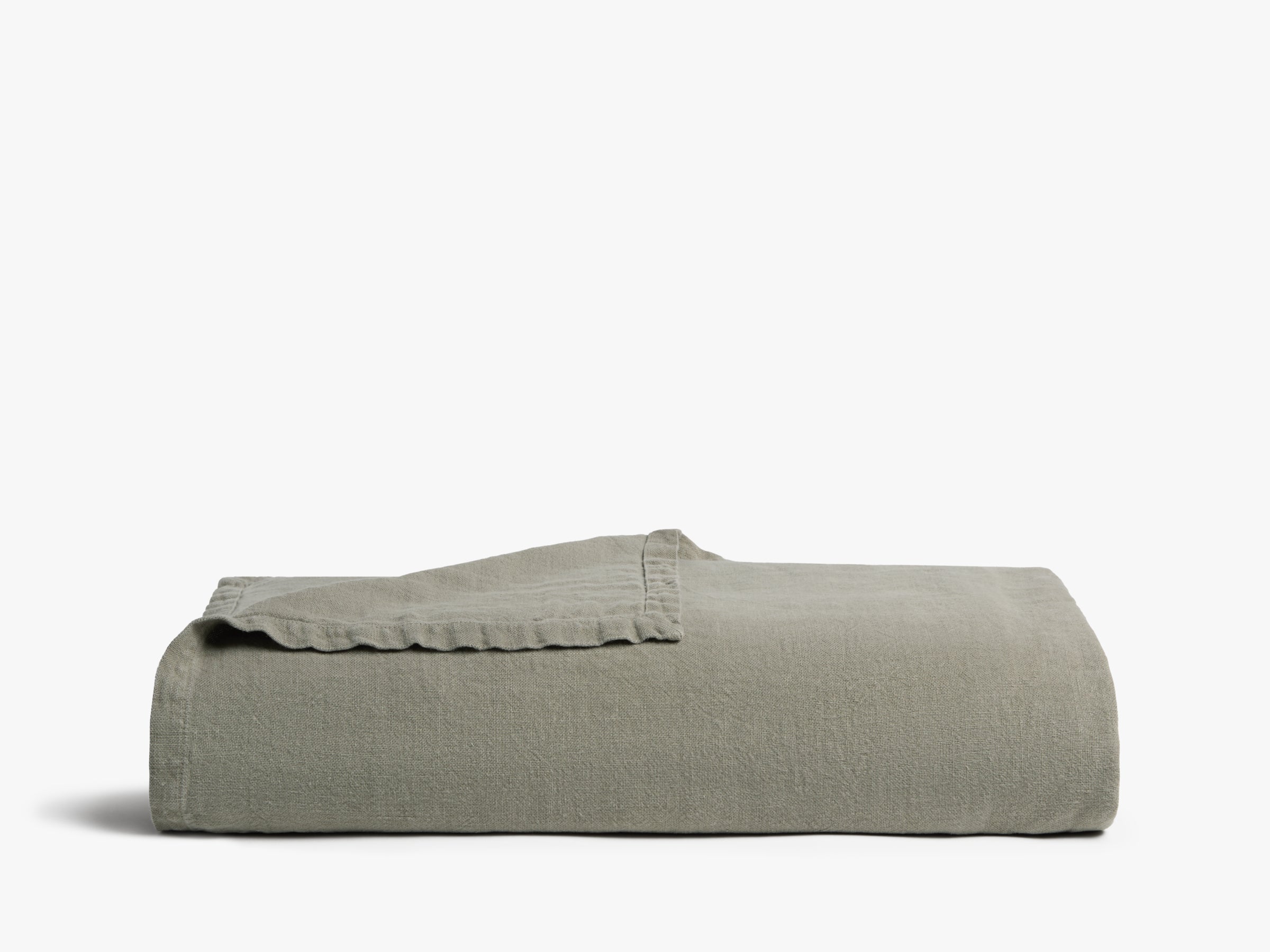 Vintage Linen Bed Blanket - Soft & Breathable Throw for All Seasons (Moss Green) | Cozy Home Decor, Guest Room, Picnic & Outdoor Use