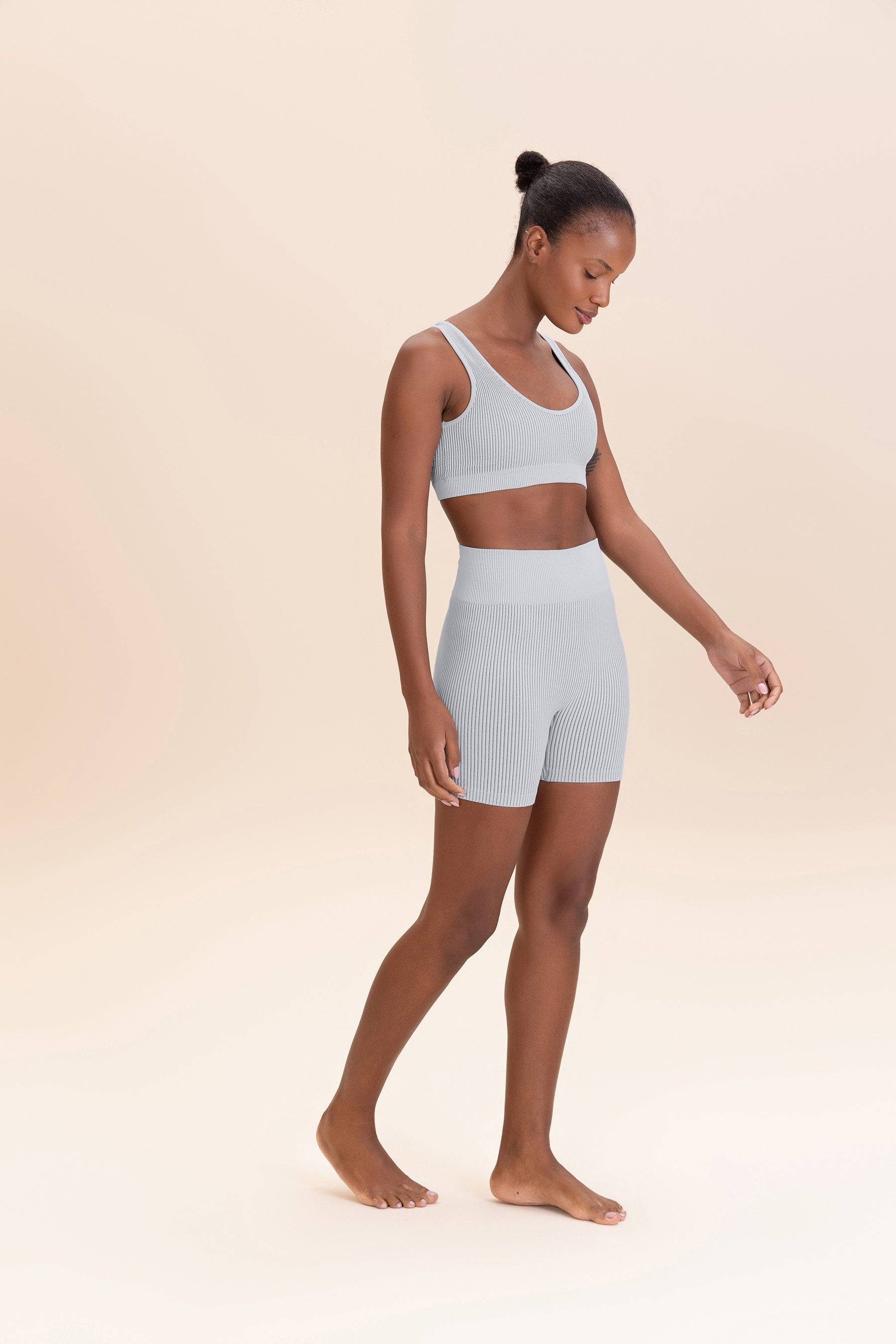 Rib Classic Seamless Shorts for Women - Comfortable Stretchy High Waist Yoga Shorts - Perfect for Workout, Running, Lounge & Sleep