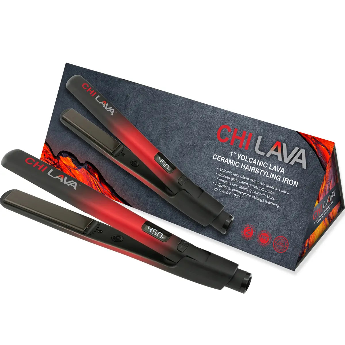 Chi Lava Professional Hair Straightener - Sleek & Smooth Styling Iron for All Hair Types - Perfect for Home Use, Salon Styling & Travel