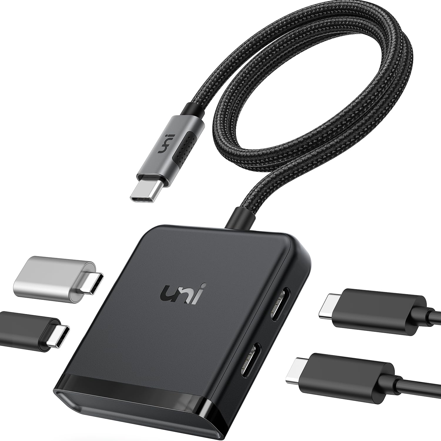 4-in-1 USB C Hub Adapter - 4 Port USB C Splitter for MacBook Pro/Air, iPad Pro, Dell, HP, Chromebook & Samsung Galaxy S24 (No Charging/Video) | Perfect for Office Work, Travel & Multi-Device Connectivity