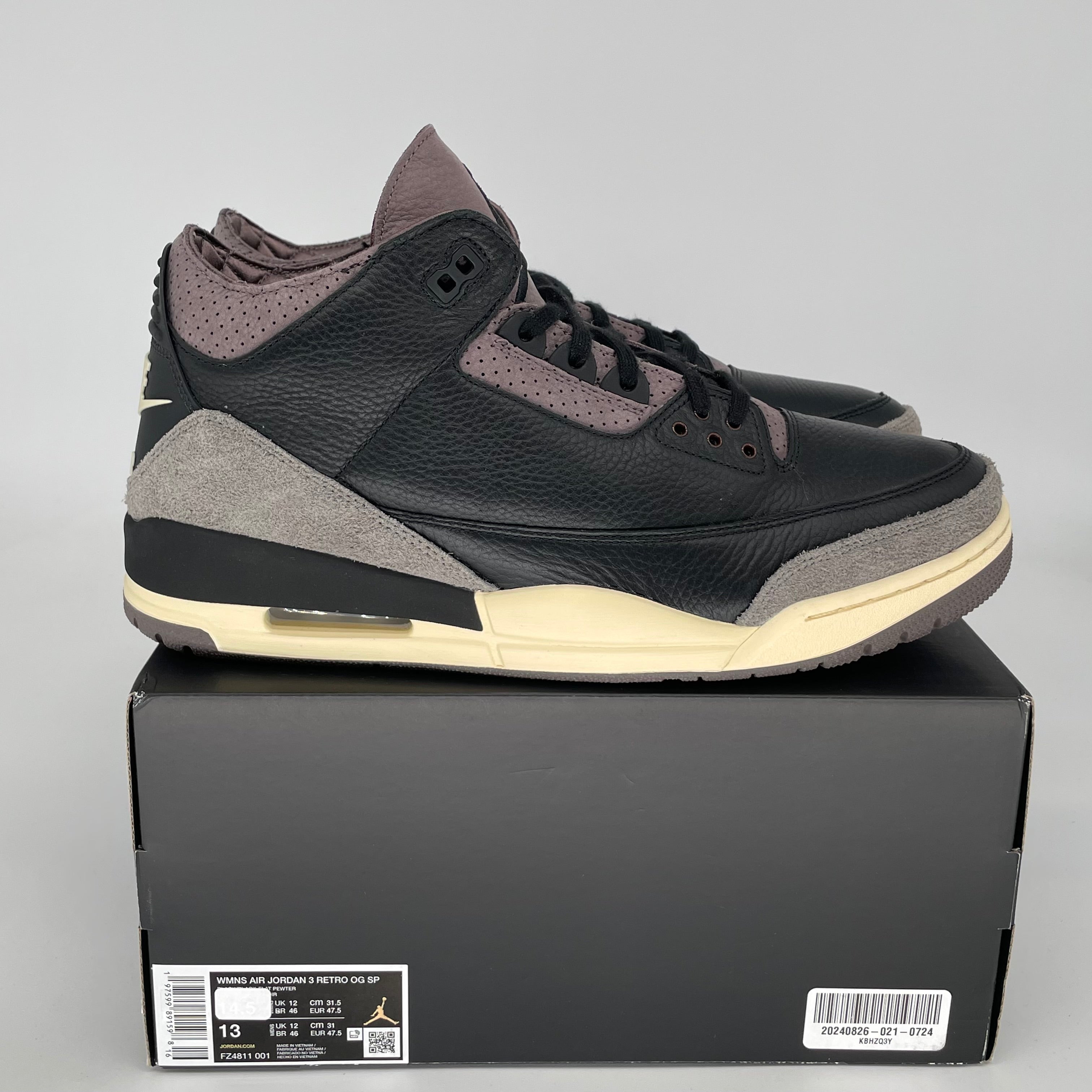 Original: AIR JORDAN 3 A MA MANIERE WHILE YOU WERE SLEEPING W SIZE 13/14.5W FZ4811 001   Optimized: **Authentic Air Jordan 3 A Ma Maniére 