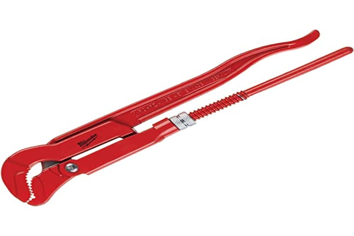 Milwaukee 932464576 Steel Jaw Pipe Wrench 340mm Capacity 52mm - Heavy Duty Plumbing Tool for Professional Plumbers & DIY Home Repairs (Red) - Perfect for Pipe Fitting, Water Line Installation & Drainage Work
