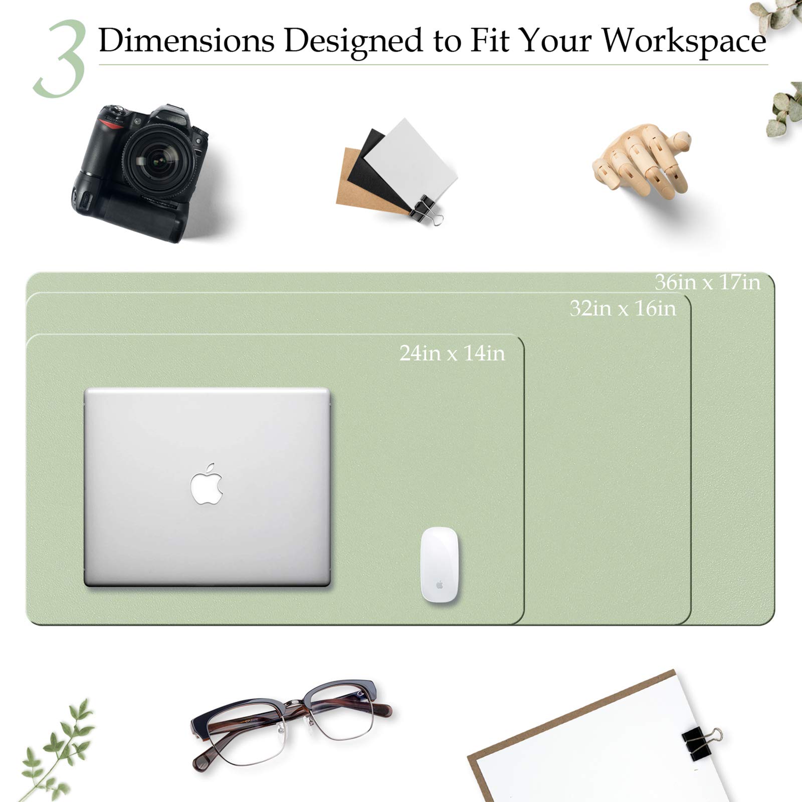 Premium TOWWI PU Leather Desk Pad with Suede Base - 24