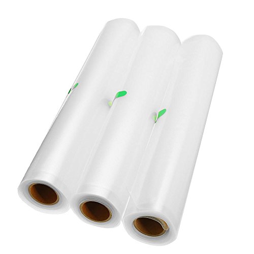 Premium 3-Roll Vacuum Sealer Bags 28cm x 500cm - Airtight Food Storage Bags for Kitchen, Sous Vide, Freezer & Meal Prep | Heavy Duty Vacuum Seal Bags for Long-Term Food Preservation & Freshness