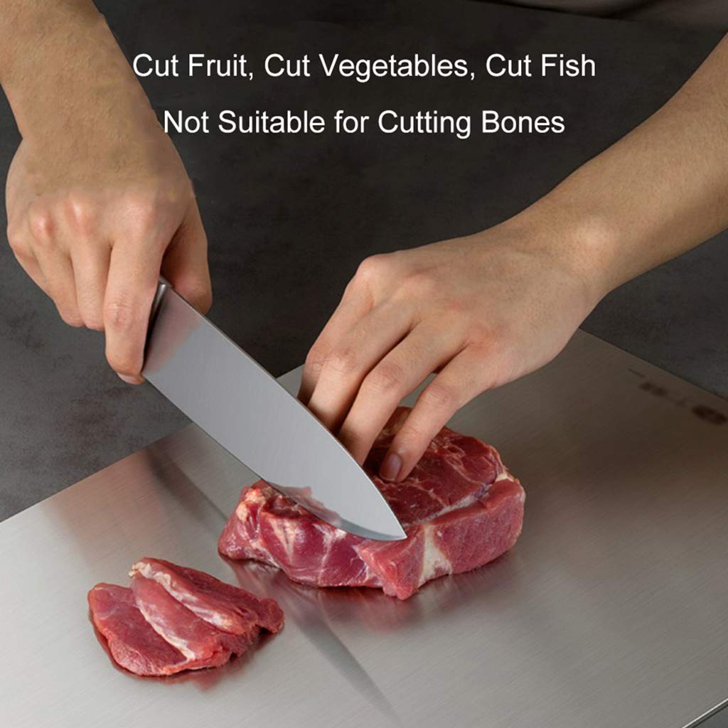 Premium Stainless Steel Cutting Board Set - 3 Sizes for Kitchen, Easy to Clean Hanging Chopping Boards for Fruits, Vegetables, Cheese & Bread - Perfect for Home Cooking, Meal Prep & Professional Chefs
