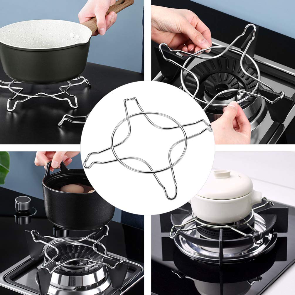 1pc Stainless Steel Gas Hob Steaming Rack - Heavy Duty Stove Bracket for Wok & Steamer Support - Perfect for Cooking, Steaming & Frying in Kitchen