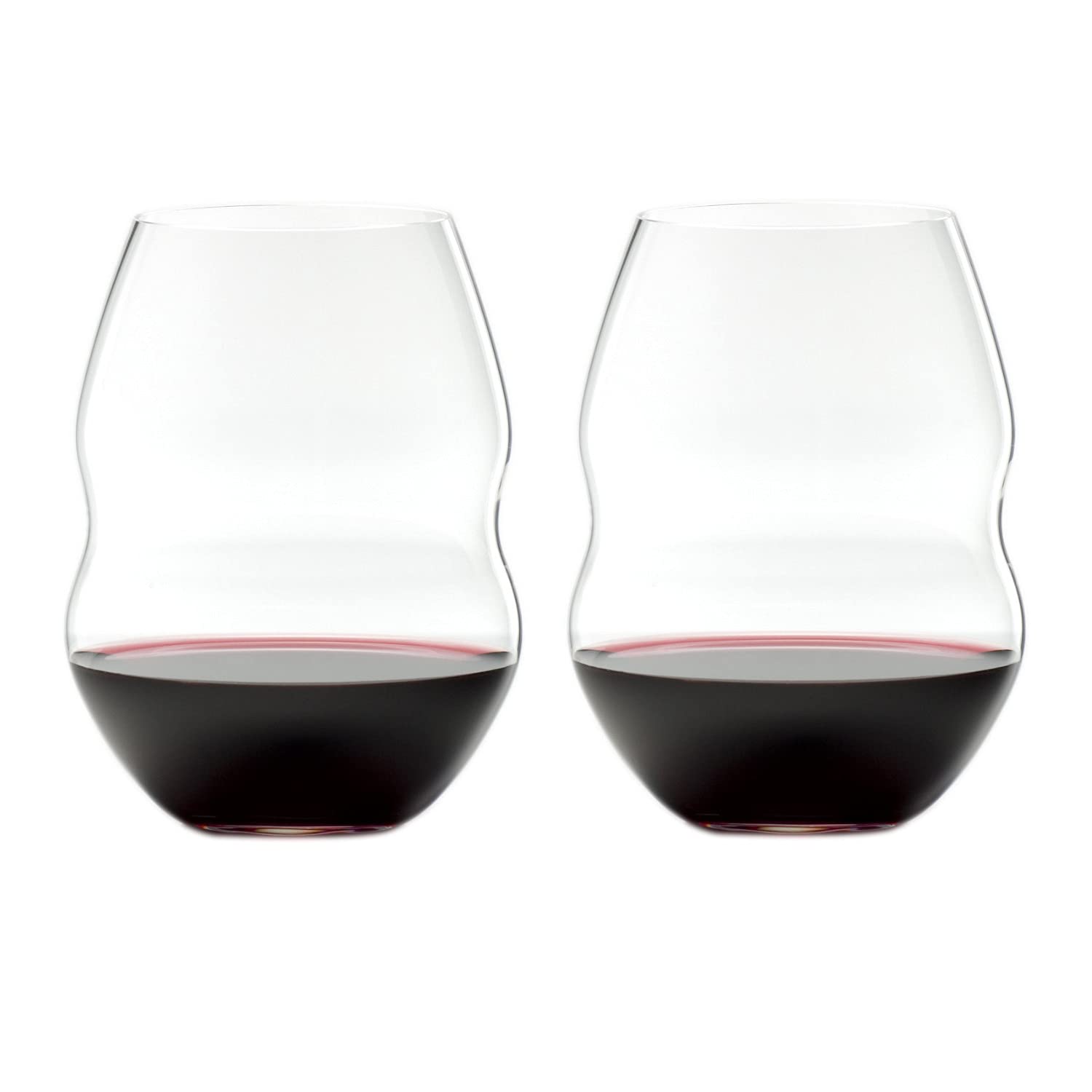 Premium Riedel Swirl Red Wine Glasses Set of 12 with Microfiber Polishing Cloths - Crystal Clear Stemware for Wine Tasting, Dinner Parties & Gift Giving