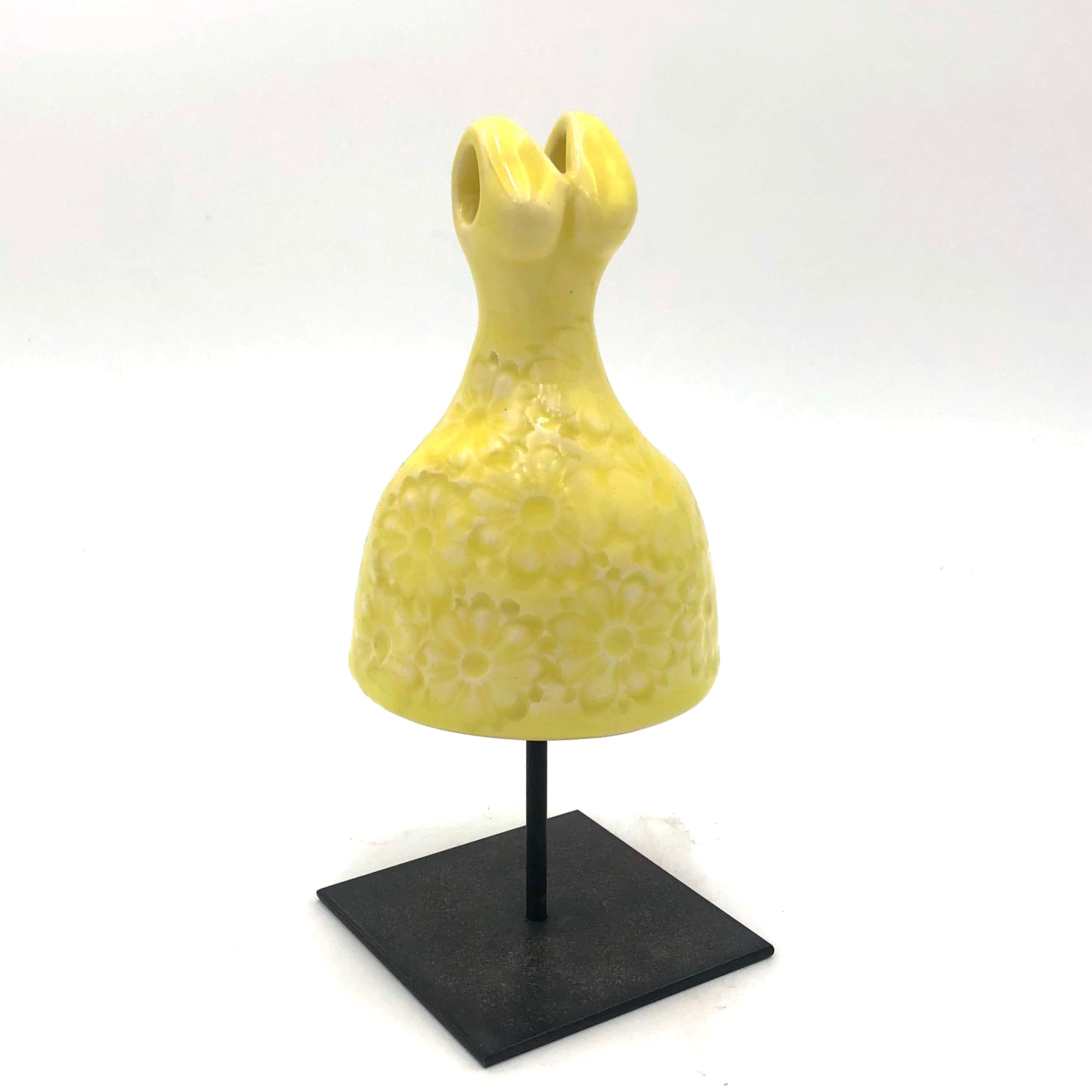 Cathy Broski Ceramic Sculpture on Base - Assorted Dresses Design - Elegant Home Decor, Office Display, and Gift Idea