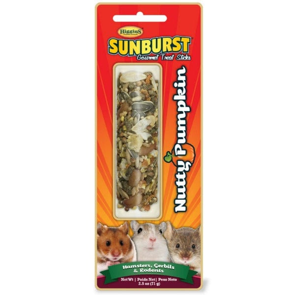 Higgins Sunburst Nutty Pumpkin Small Animal Treat Stick - Healthy Snack for Hamsters, Guinea Pigs & Rabbits - Perfect for Training Rewards & Enrichment Activities