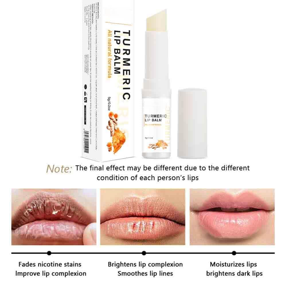 MEXMOB Turmeric Lip Balm - Dark Spot Remover, Whitening & Moisturizing Lip Treatment with Hyaluronic Acid - Exfoliates Dead Skin, Lightens Lips - Perfect for Dry, Chapped Lips & Night Lip Care Routine