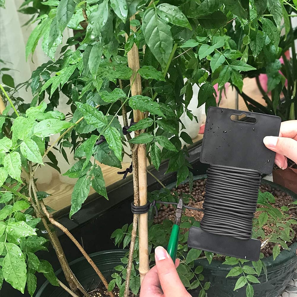 Shintop 3.5mm Reusable Garden Ties - Heavy Duty Soft Plant Twist Wire for Plants, Vegetables & Flowers (52.5ft) - Perfect for Home Gardening, Office Plants & Outdoor Landscaping