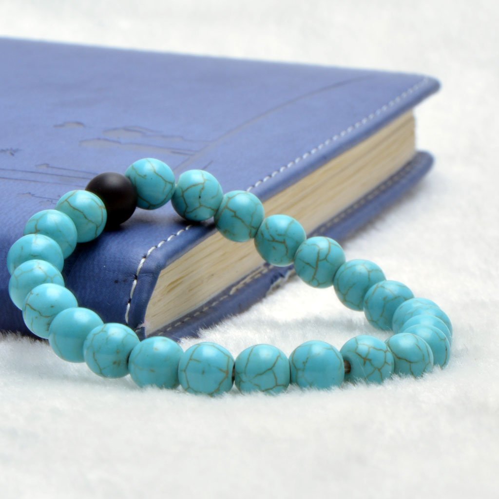 His and Her Couple Distance Bracelets - Healing Energy Balance Stone Beads Bracelet Set for Couples (Pack of 2) - Perfect for Long Distance Relationships, Anniversaries & Romantic Gifts