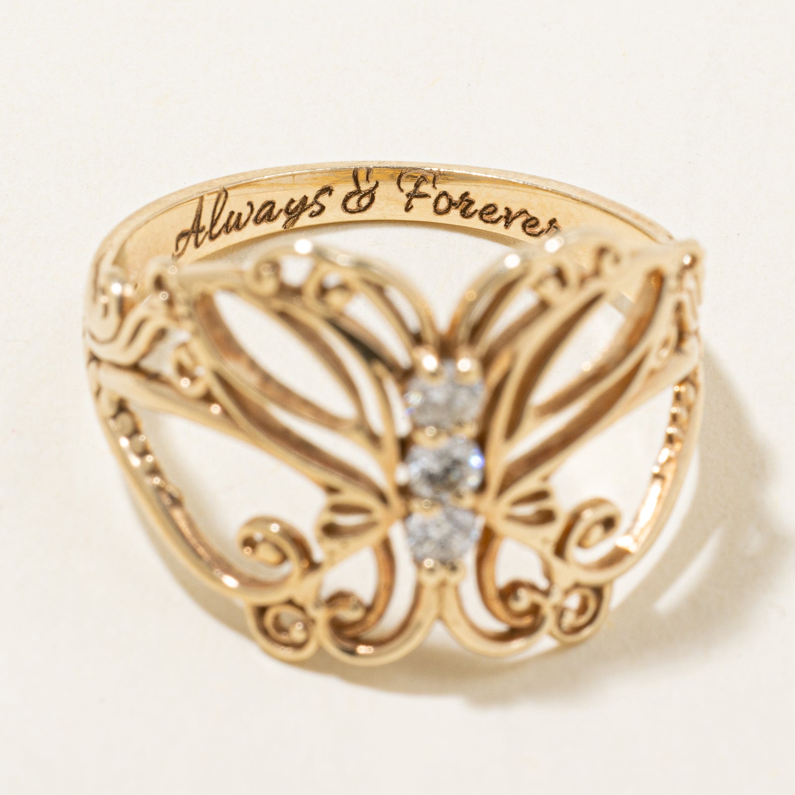 0.18ctw Diamond Butterfly Ring - Size 8.75 | Elegant Jewelry for Women | Perfect Gift for Anniversary, Birthday & Special Occasions