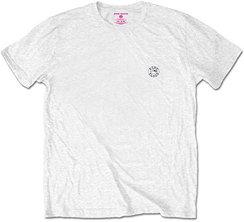 Pink Floyd Men's Slim Fit T-Shirt - Carnegie Hall Back Print - Small White - Vintage Rock Band Tee for Concerts & Casual Wear