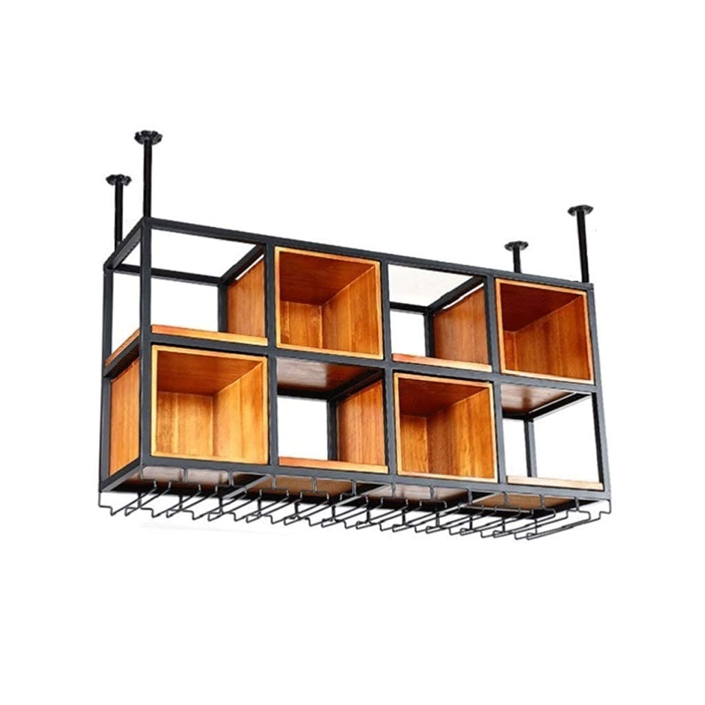 Vintage Wine Rack Organizer - Wall Mounted Wine Glass Holder & Bar Decor for Restaurants, Kitchens, and Home Bars - Perfect for Storing and Displaying Wine Bottles, Goblets, and Upside Down Cups