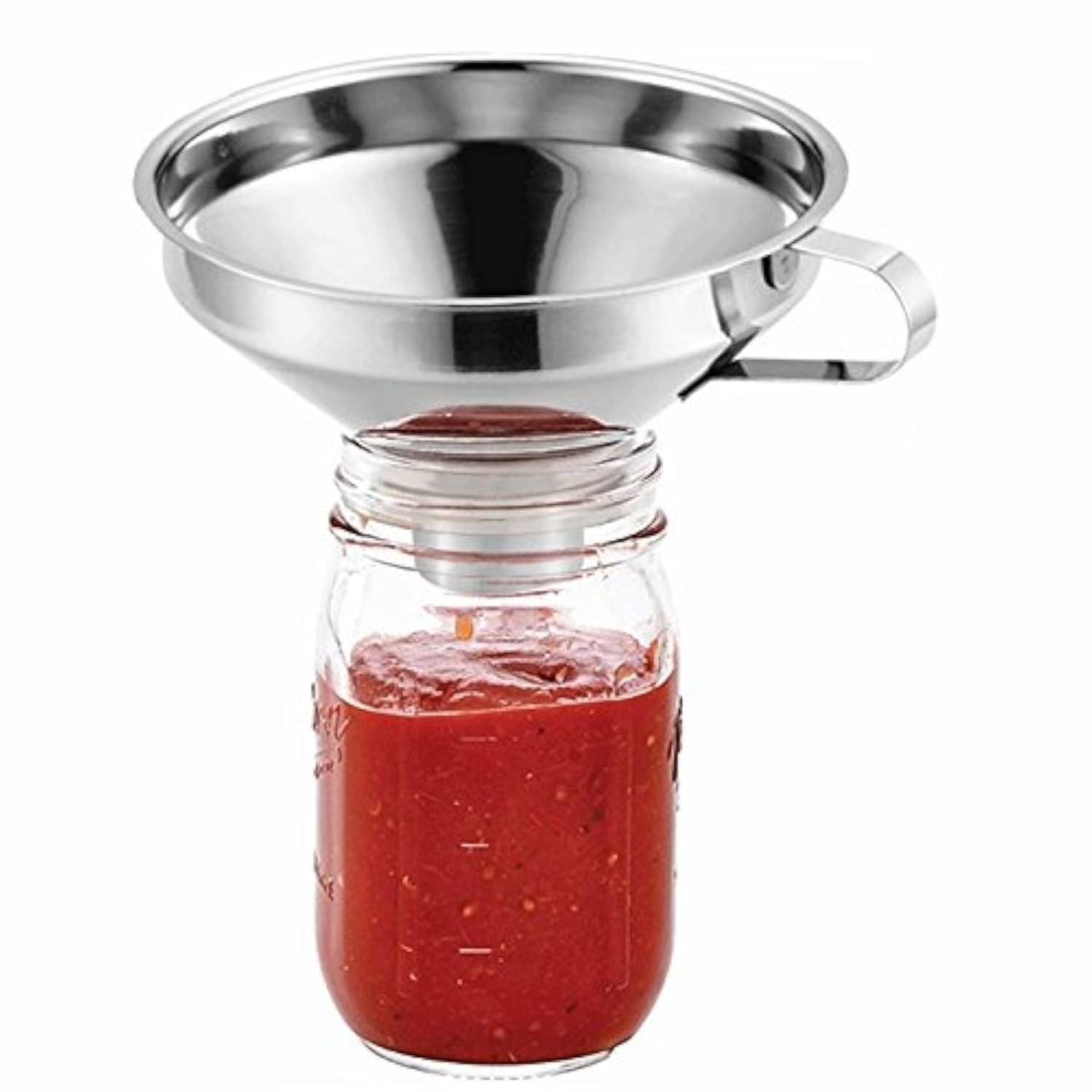 Stainless Steel Wide Mouth Canning Funnel with Handle - Perfect for Mason Jars, Regular & Wide Mouth Jars - Essential Kitchen Tool for Canning, Preserving & Food Storage