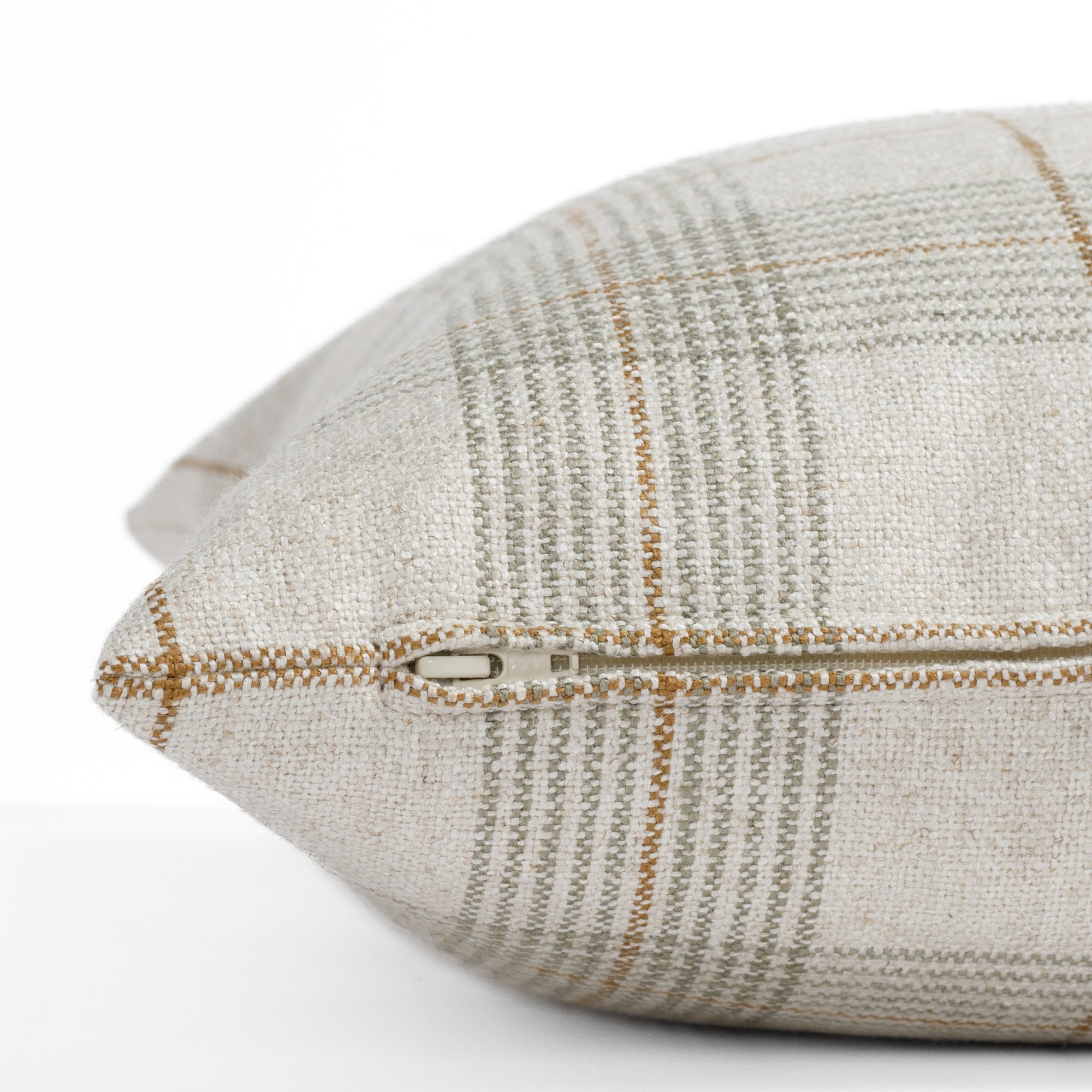 Cabot Plaid 20x20 Decorative Throw Pillow Cover - Sage Green Square Cushion for Sofa, Bed, Living Room & Home Decor