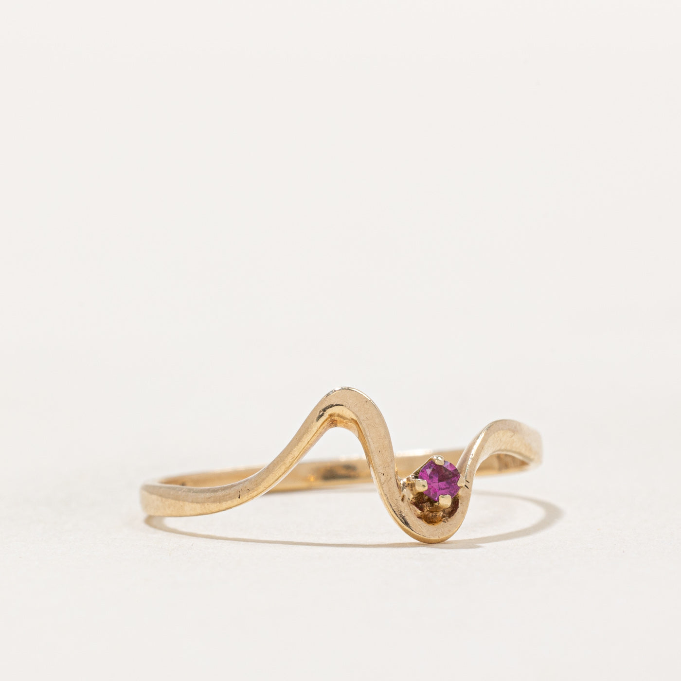Synthetic Ruby Wave Design Ring - 0.03ct Size 7.25 - Elegant Statement Jewelry for Women, Perfect for Weddings, Anniversaries & Special Occasions