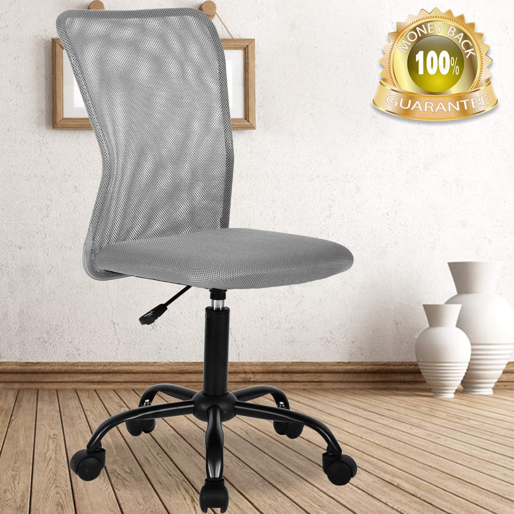 Ergonomic Office Chair - Adjustable Height Mesh Back Support Rolling Swivel Task Chair for Computer Gaming & Workspace - Modern Executive Desk Chair for Women & Men (Grey) - Perfect for Home Office, Gaming Setup & Professional Workspaces