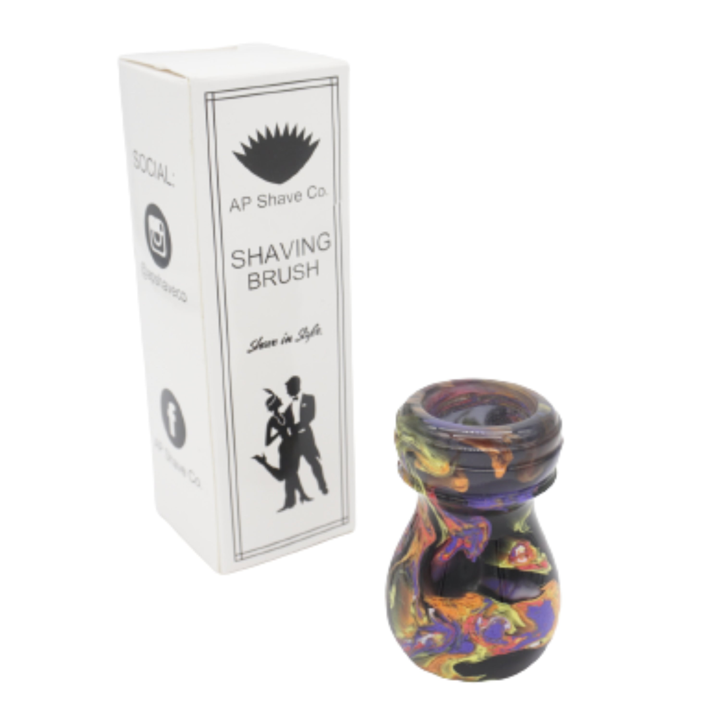 Handcrafted Night Graffiti Shaving Brush Handle - Fits 24mm & 26mm Knots - Perfect for Wet Shaving & Grooming Gifts for Men