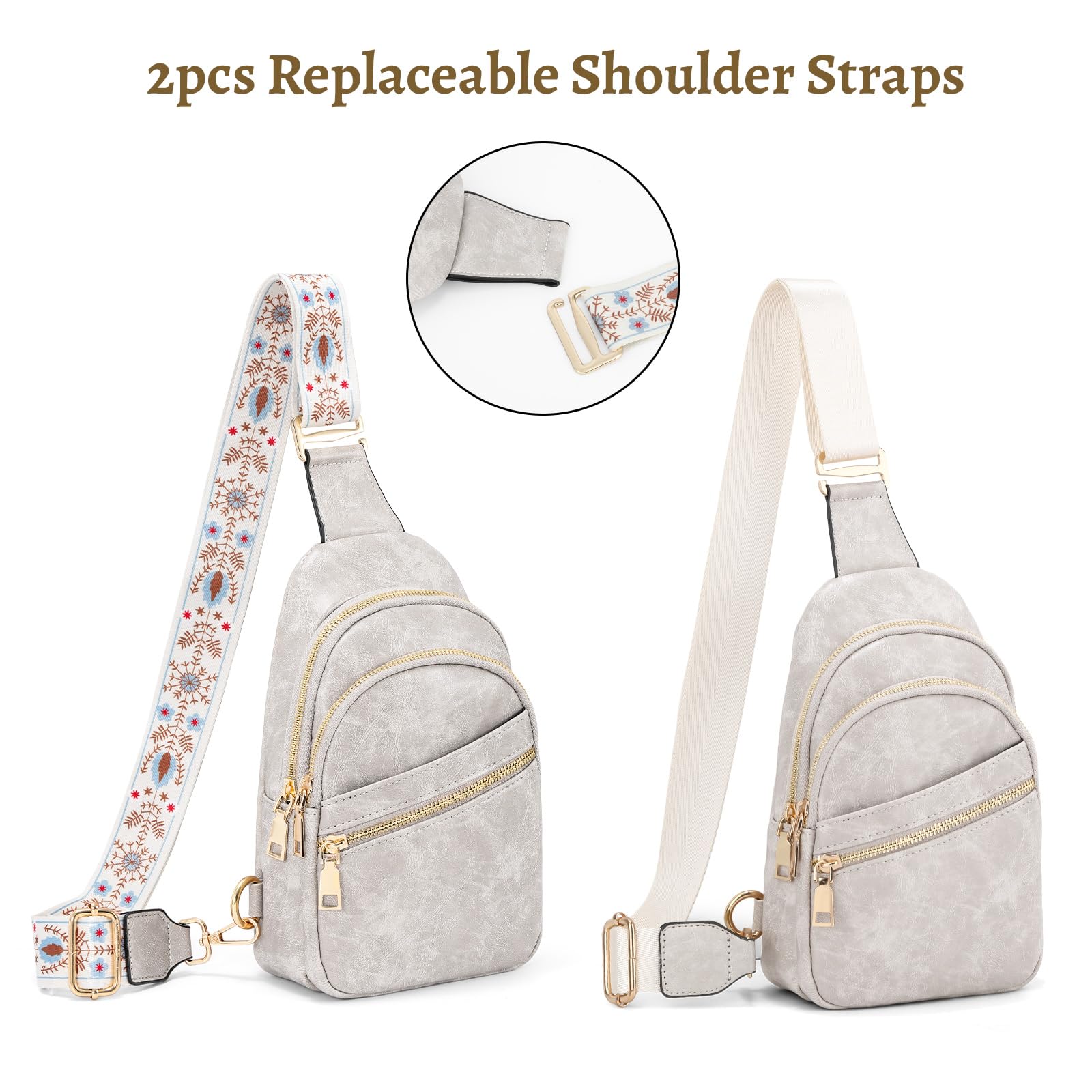 Women's PU Leather Crossbody Bag - Stylish Fanny Pack Sling Chest Bag for Travel, Shopping & Sports | Perfect for Everyday Use, Gym & Outdoor Adventures