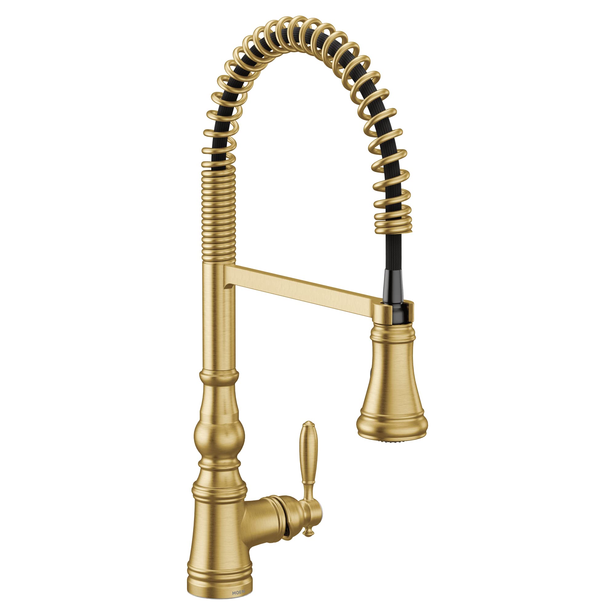**Moen Weymouth Brushed Gold Single Handle Pull-Down Kitchen Faucet with Power Boost for Faster Cleaning - S73104BG | Perfect for Farmhouse & Modern Kitchens**